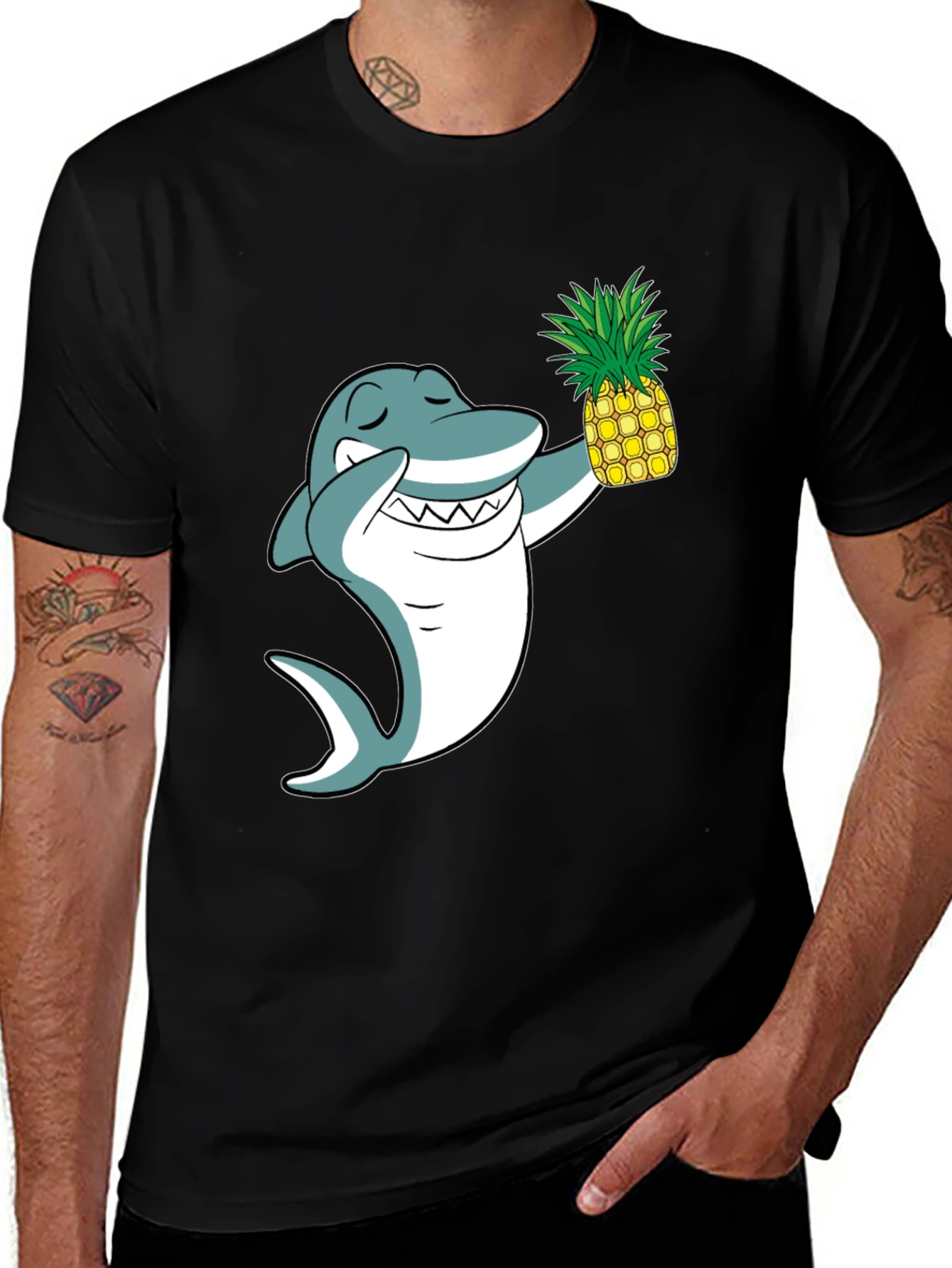 Variant 4 of Shark with Pineapple Graphic T-Shirt