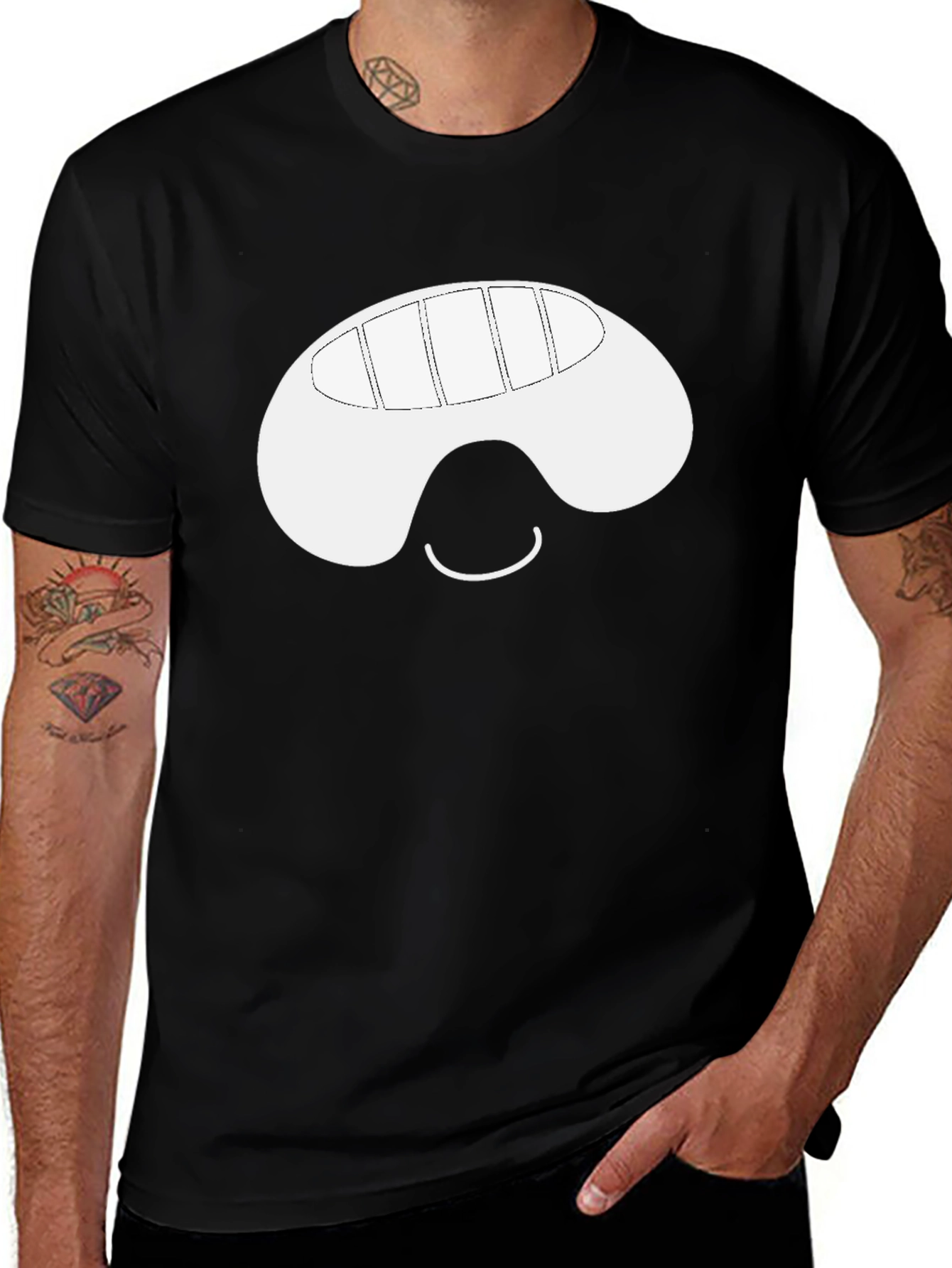 Variant 9 of Funny Face Graphic Black T-Shirt