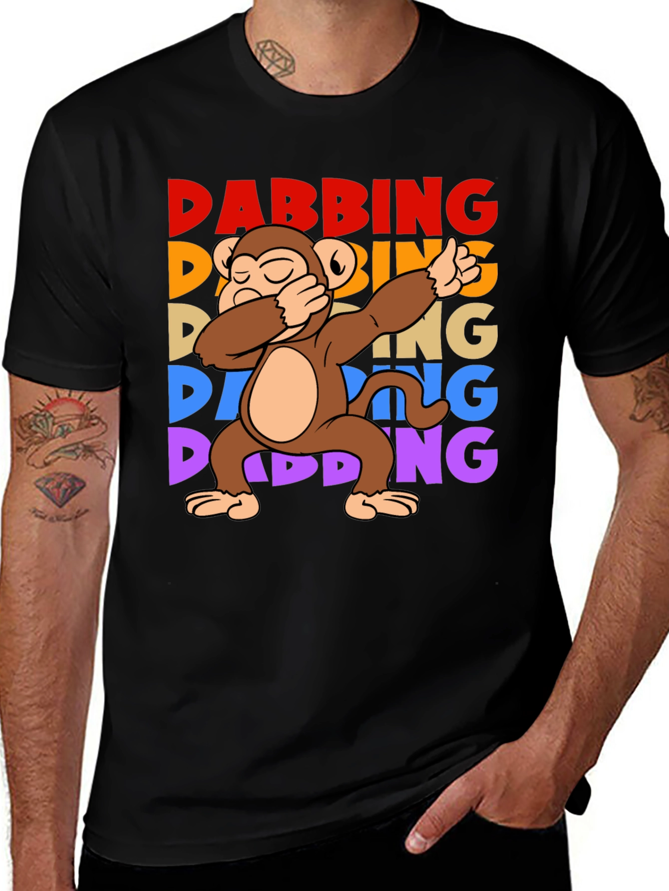 Variant 10 of Dabbing Monkey Graphic T-Shirt - Fun Trendy Tee
