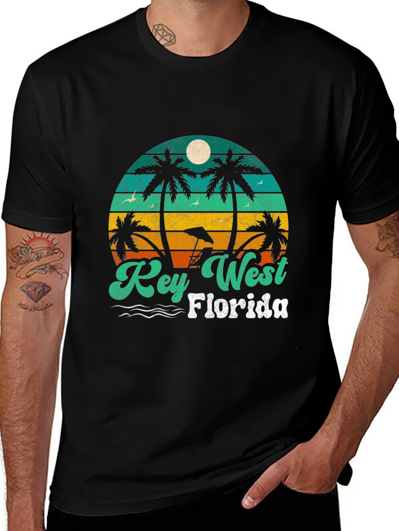 Variant 7 of Key West Florida Graphic Tee - Black