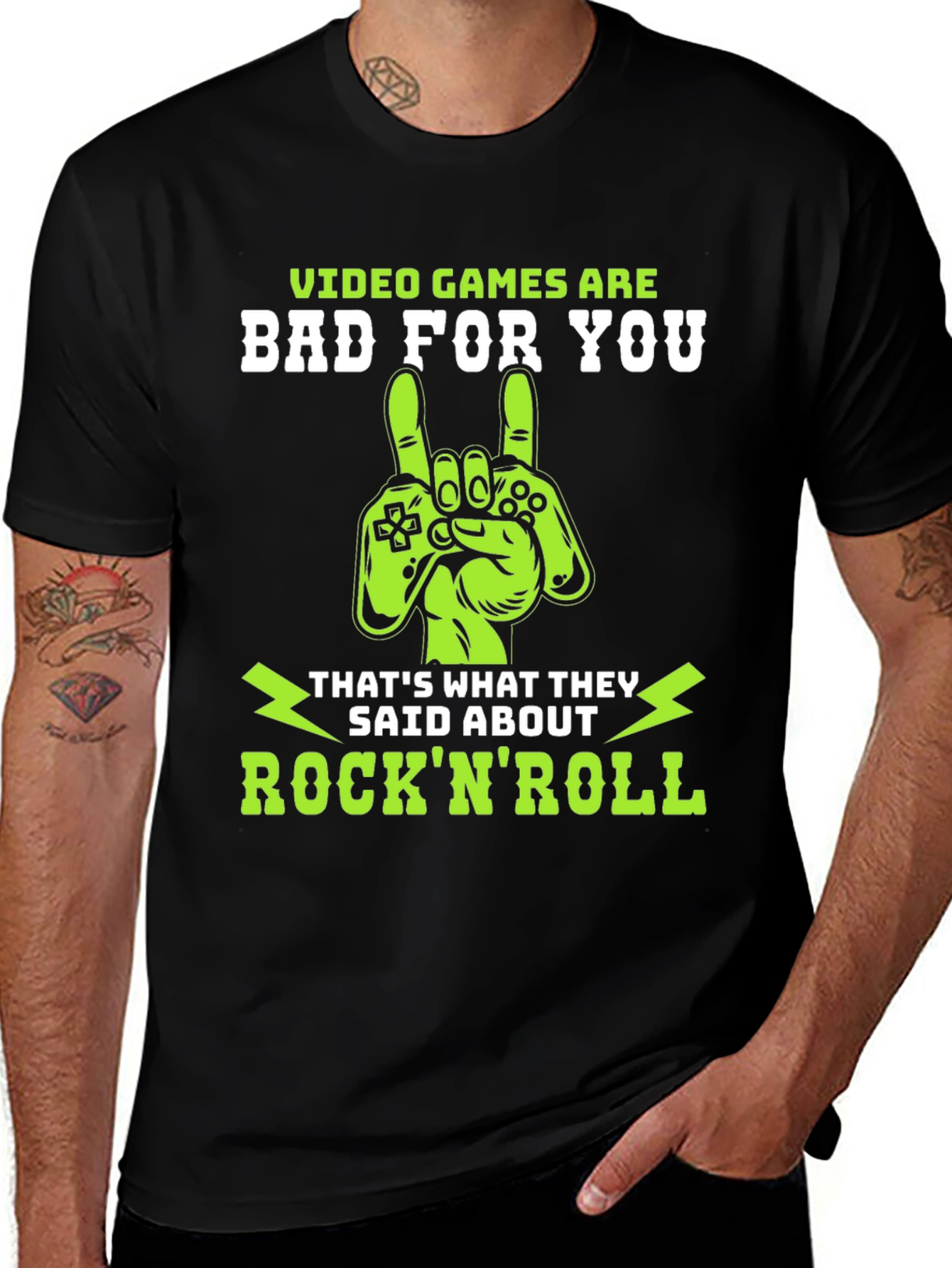 Variant 24 of Video Games Rock N Roll Tee