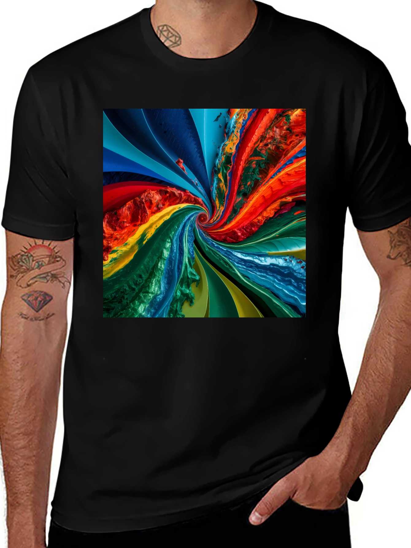 Variant 30 of Swirl Spectrum Graphic Tee - Vibrant Abstract Design