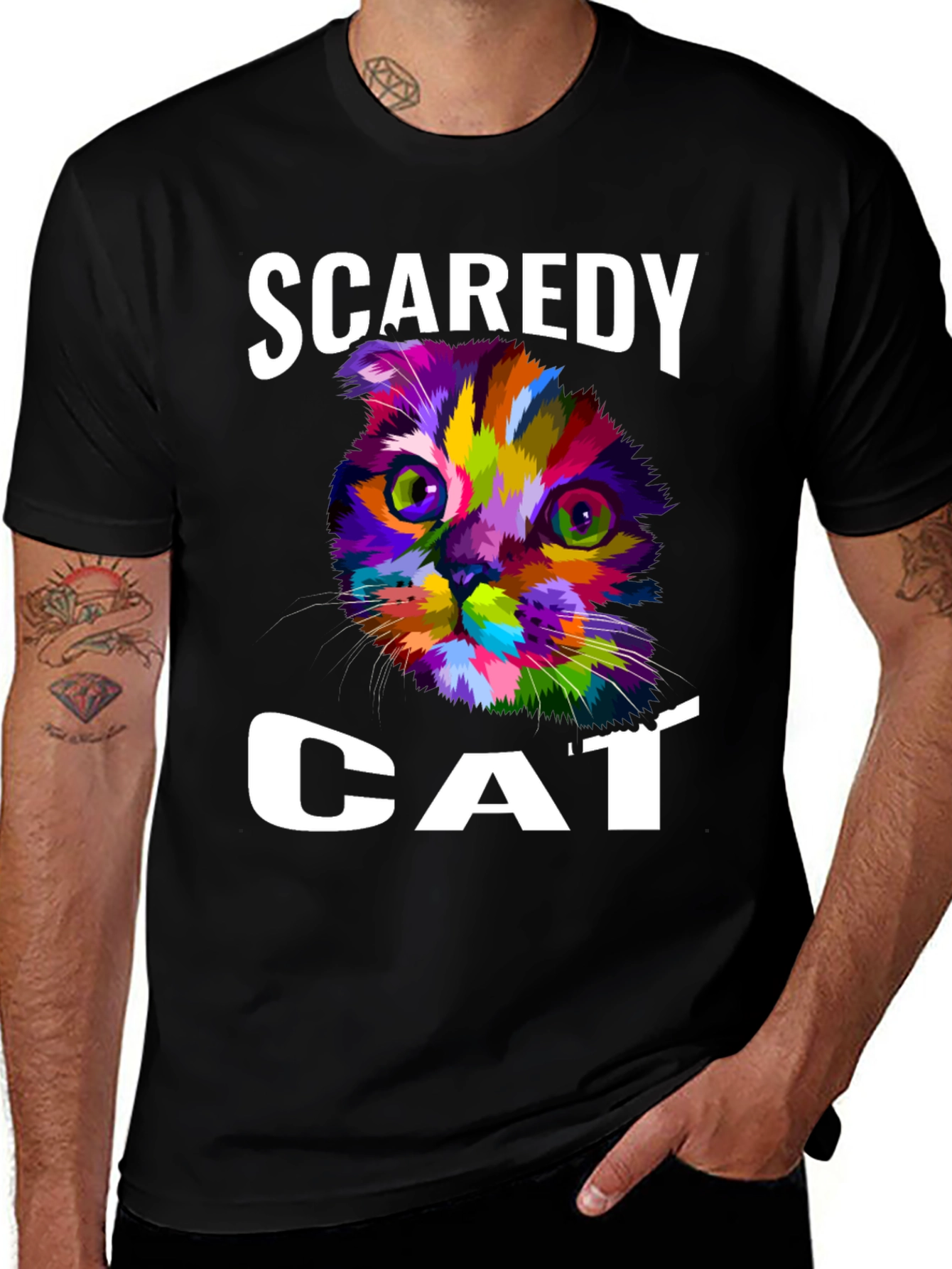 Variant 8 of Scaredy Cat Colorful Graphic T-Shirt