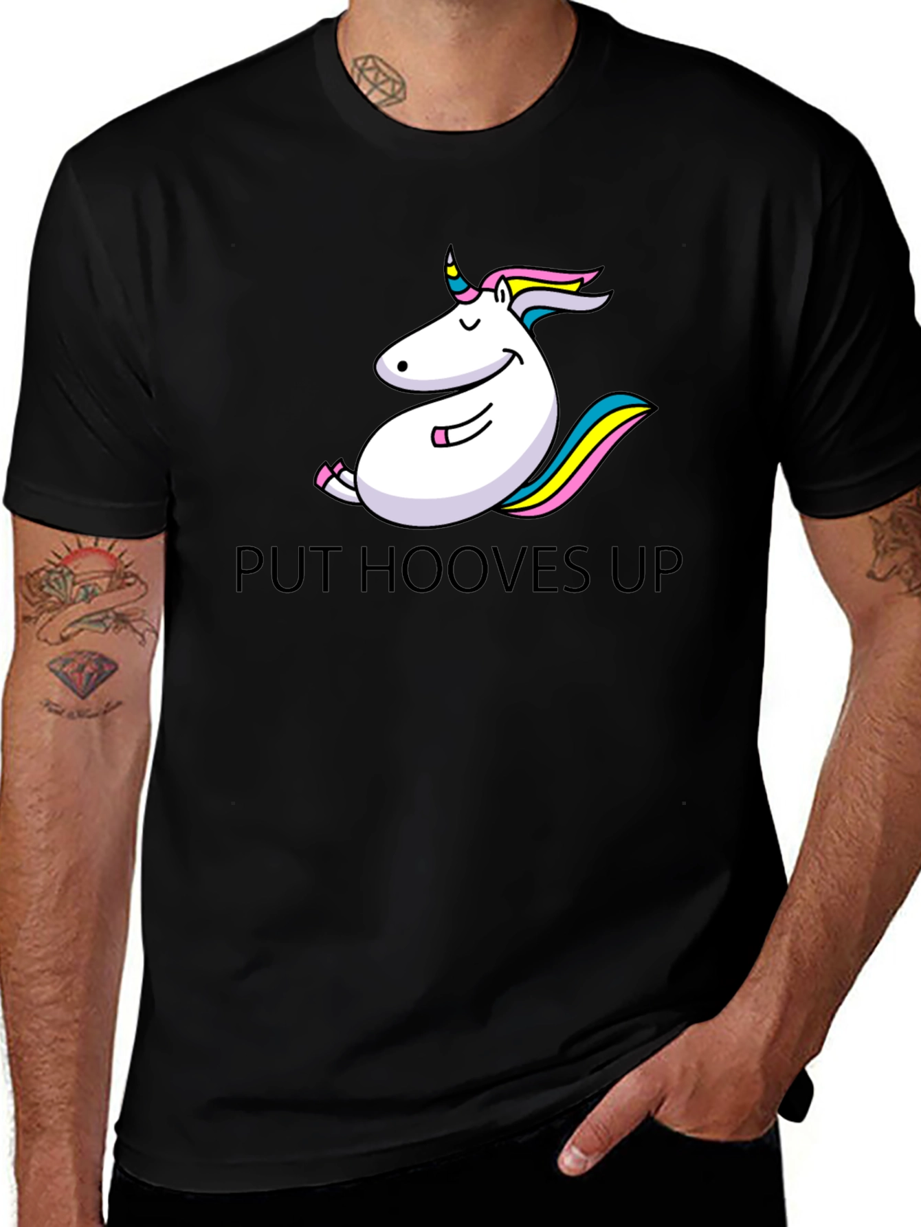 Variant 19 of Unicorn Relaxation T-Shirt - Put Hooves Up