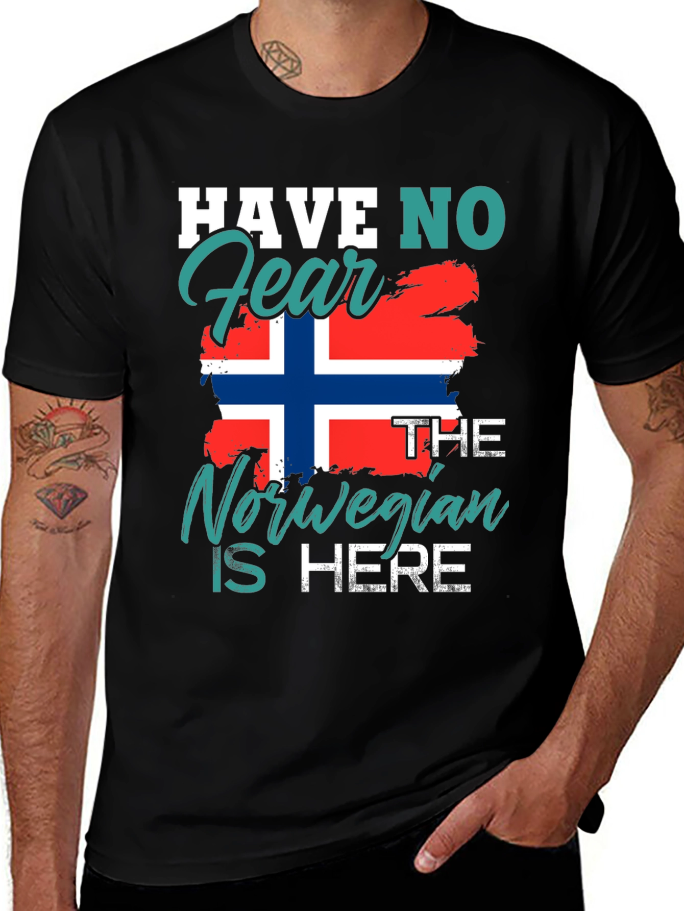 Have No Fear Norwegian Is Here Black T-Shirt