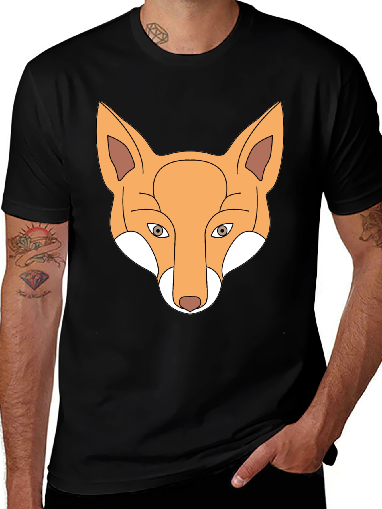 Fox Graphic Tee - Stylish Animal Print T-Shirt