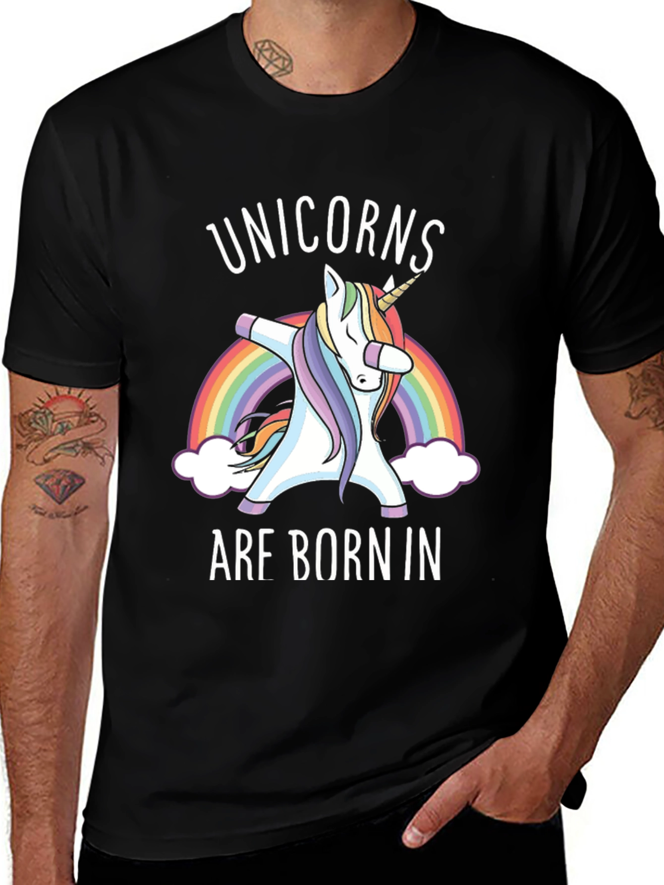 Variant 15 of Unicorns Are Born In T-Shirt - Rainbow Dabbing Unicorn