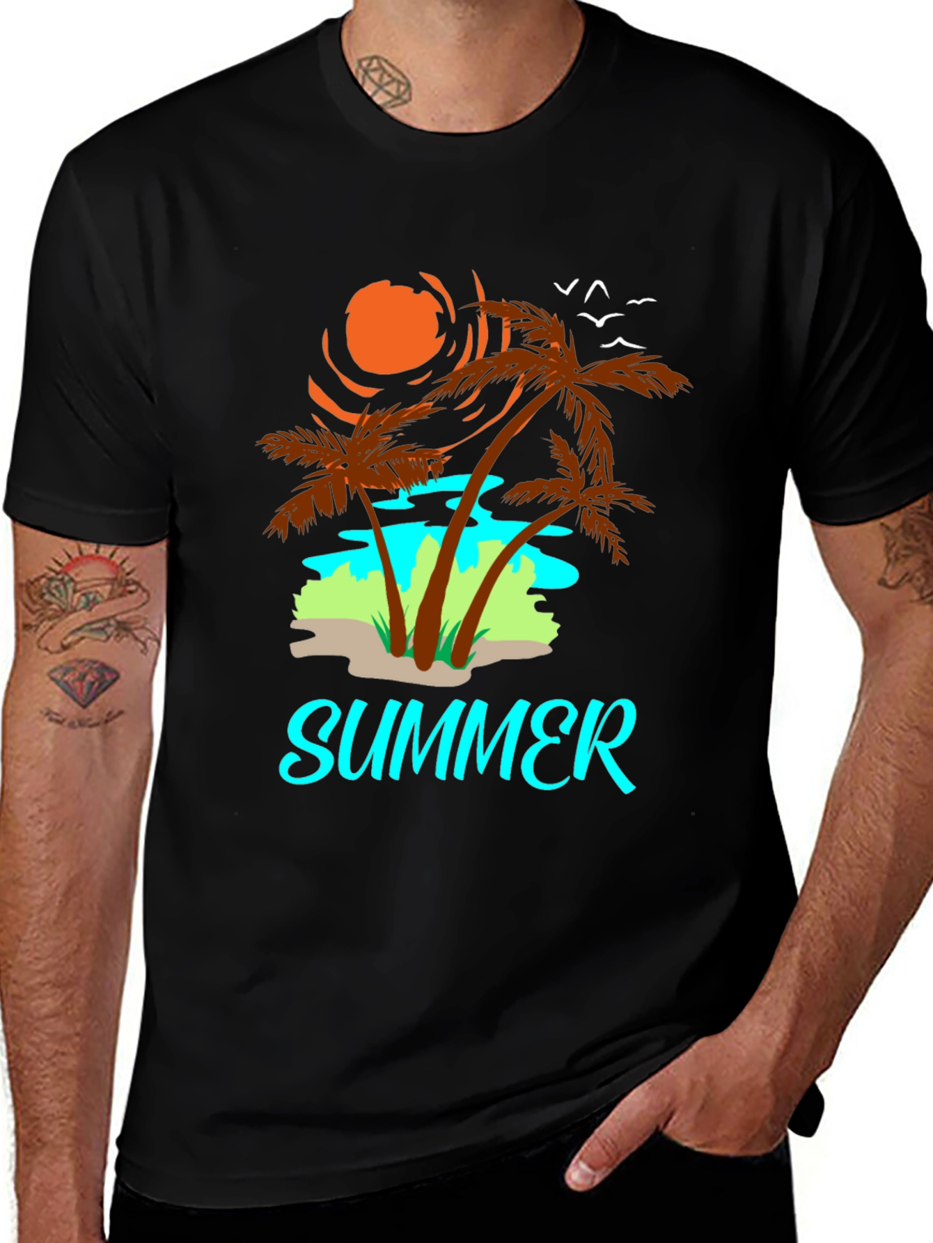 Black Summer Vibes Graphic T-Shirt main image