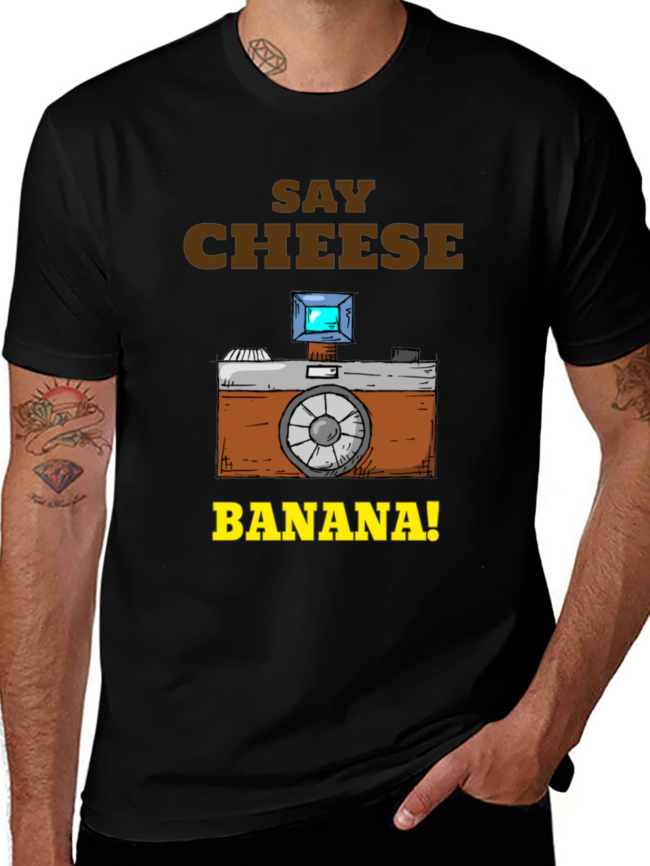 Variant 14 of Say Cheese Banana T-Shirt - Funny Camera Graphic Tee
