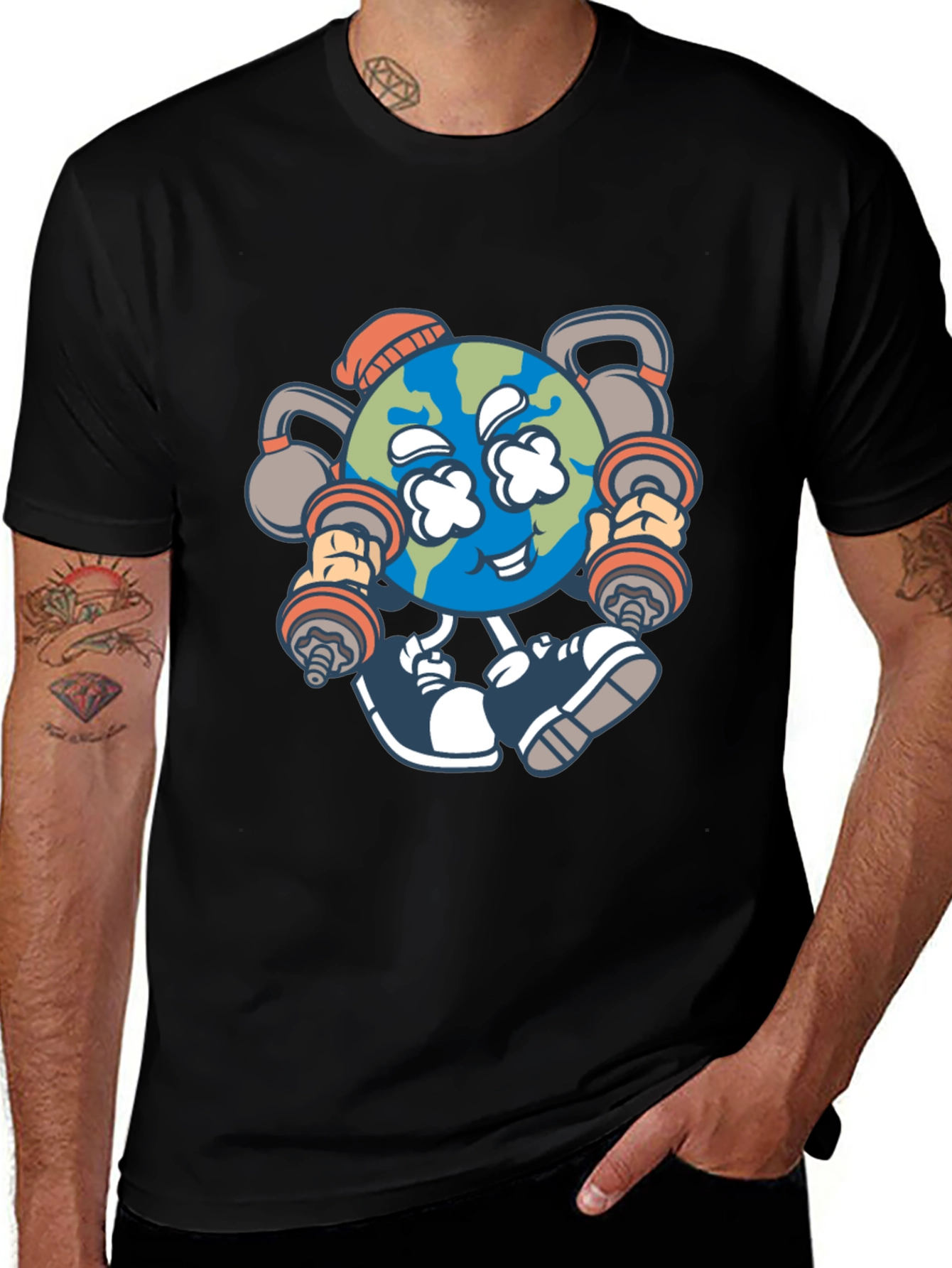 Funny Earth Workout Graphic T-Shirt