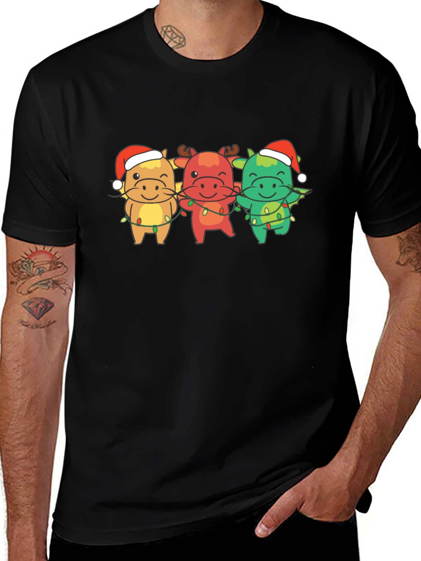 Variant 23 of Festive Christmas Cows Graphic Tee