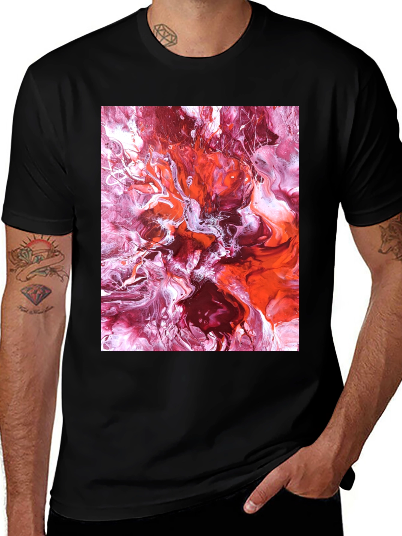 Variant 26 of Abstract Fluid Art Black T-Shirt