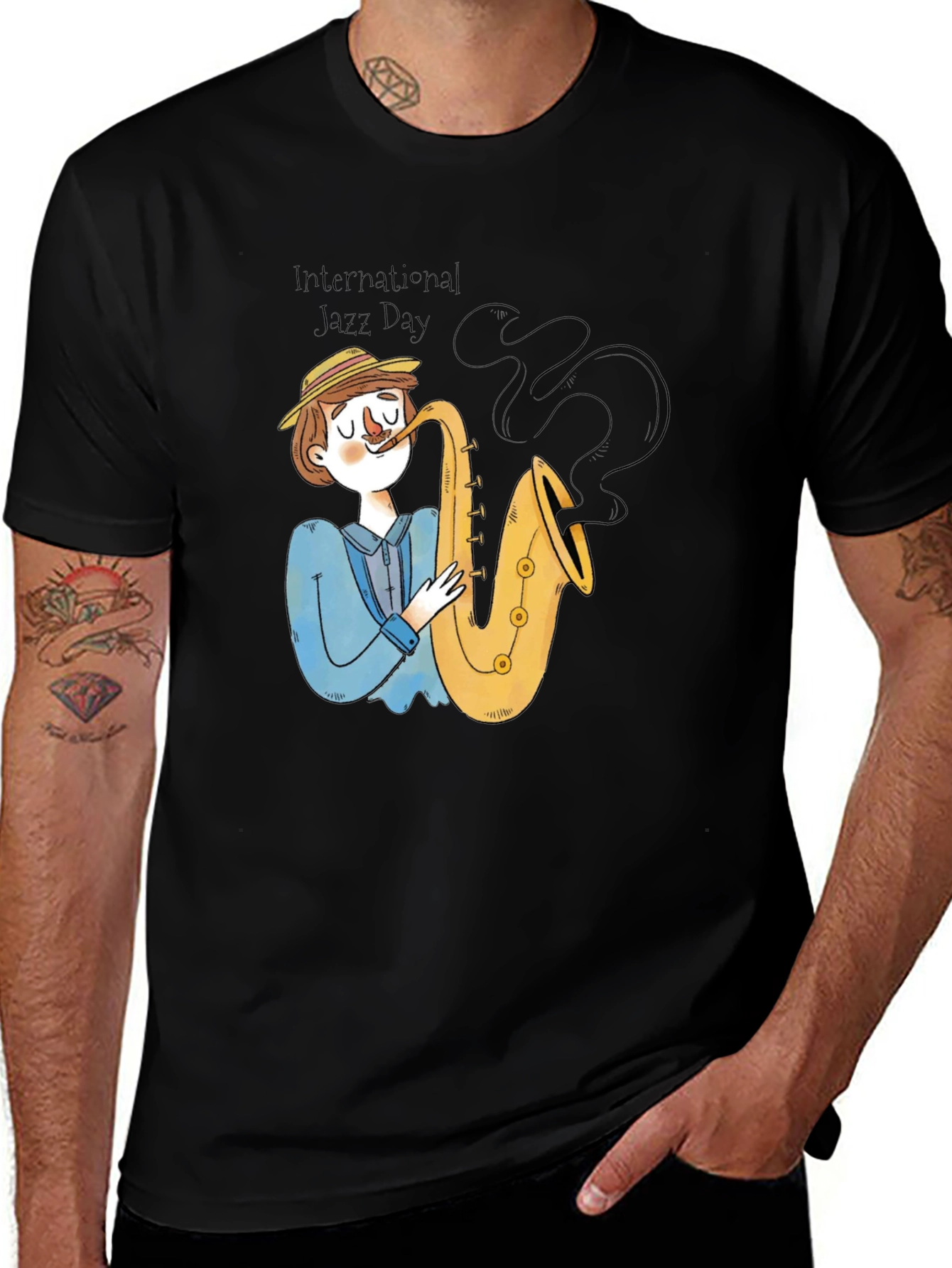 Variant 11 of Jazz Saxophone Player Graphic Tee
