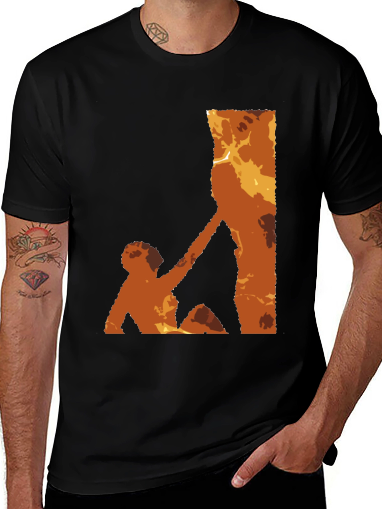 Variant 23 of Graphic Tee - Man Climbing Silhouette