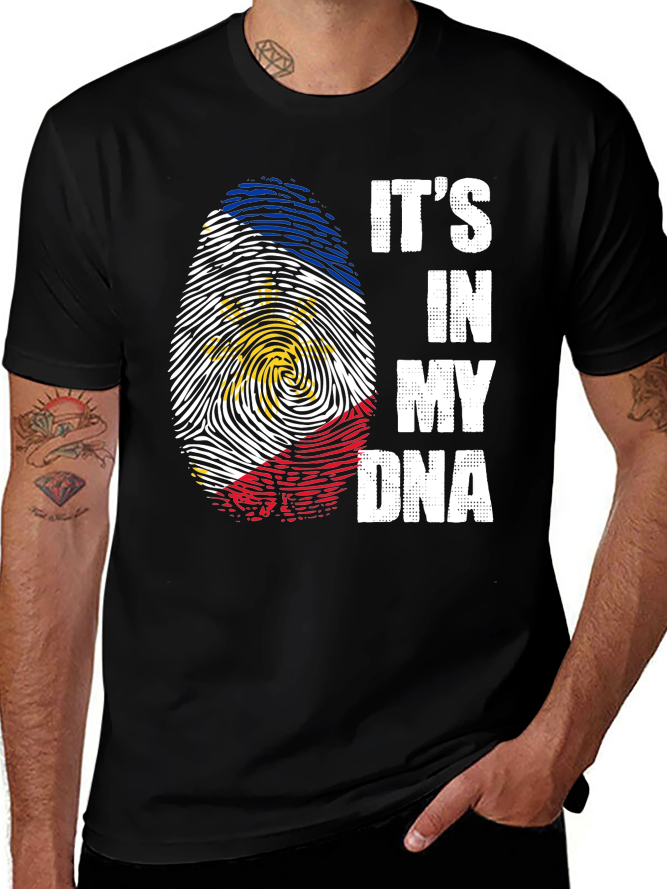 Filipino Flag Fingerprint DNA T-Shirt