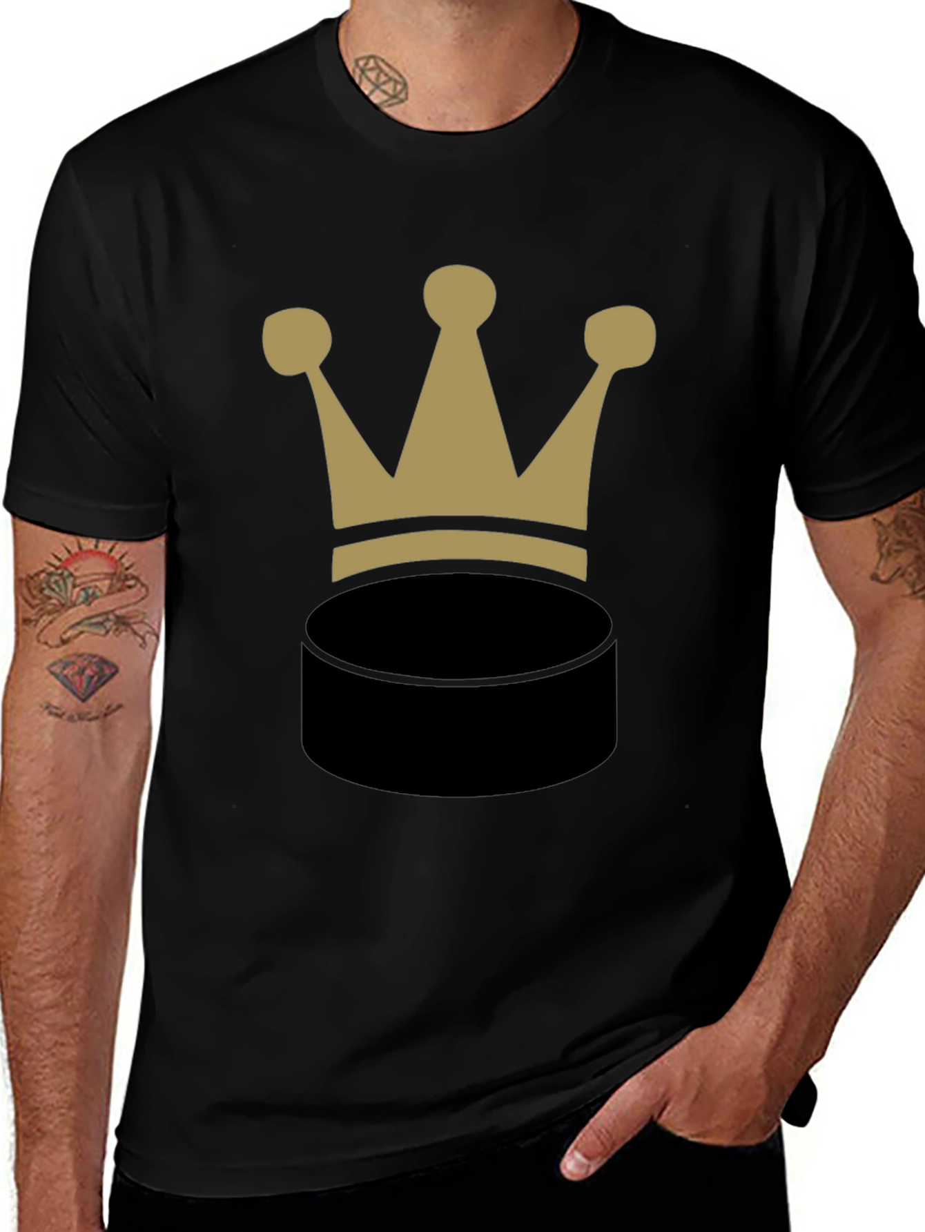 Crown Puck Graphic T-Shirt - Black