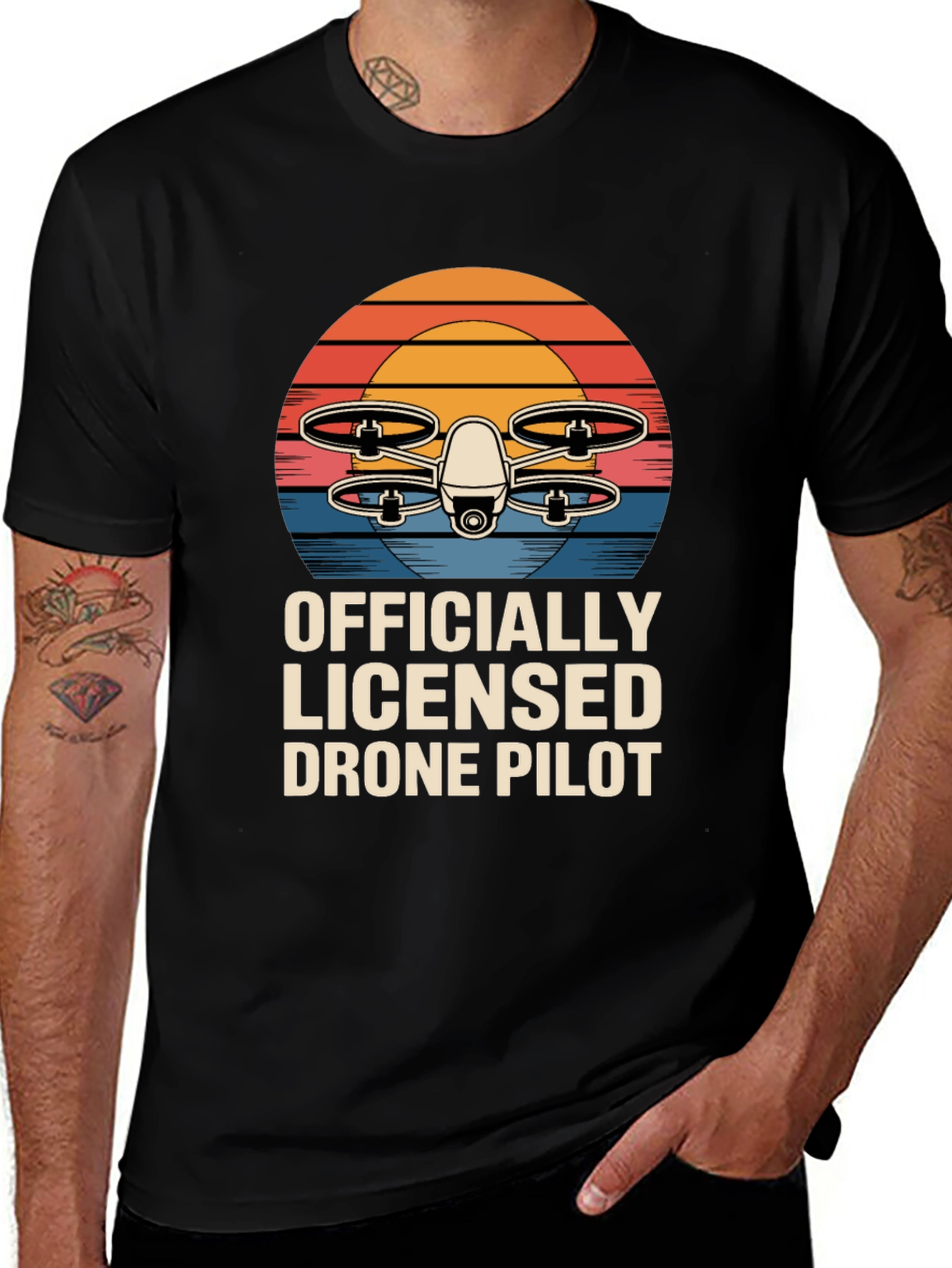 Variant 10 of Officially Licensed Drone Pilot T-Shirt Retro Design