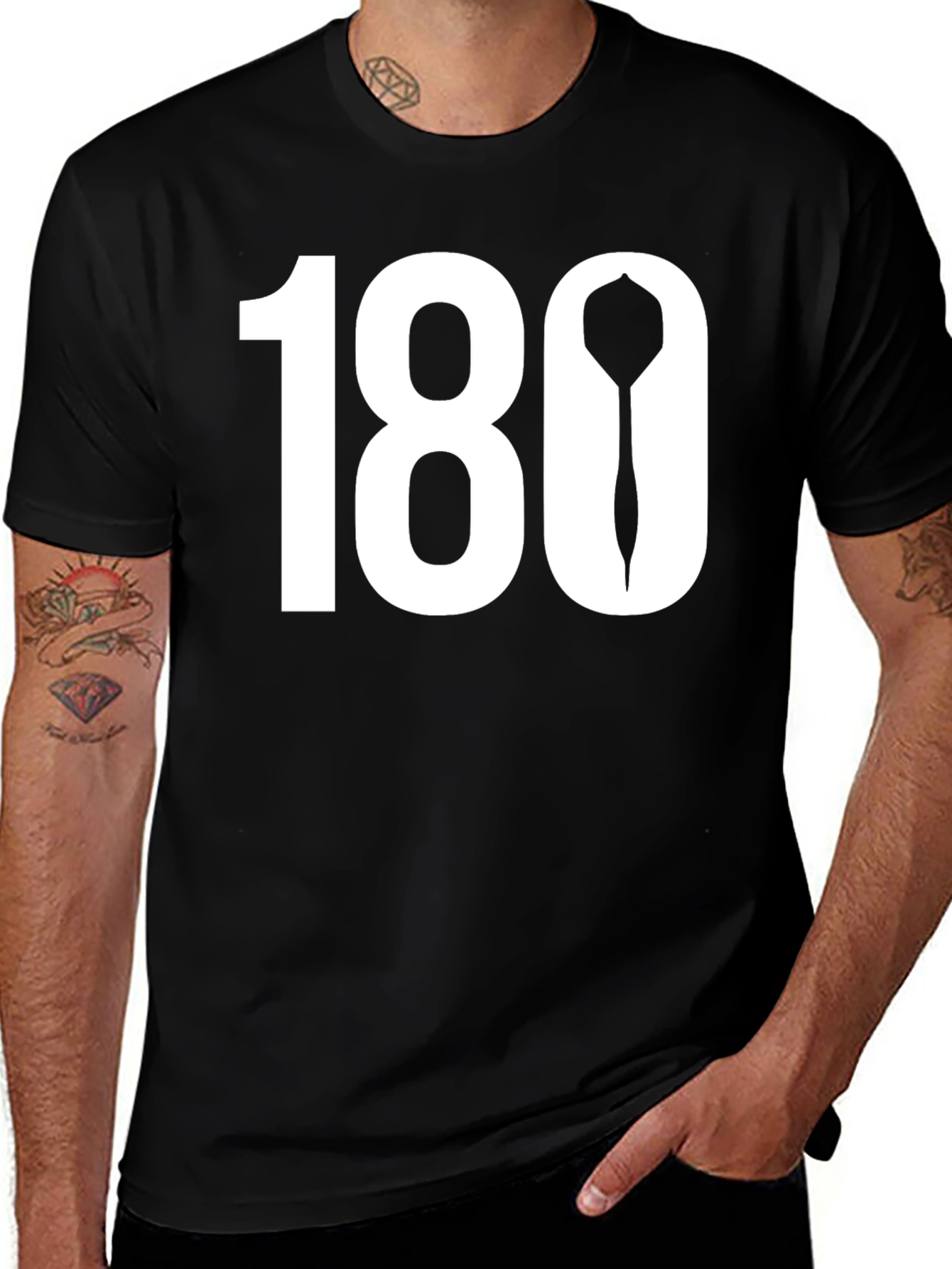Variant 22 of Darts 180 T-Shirt - Black Cotton Tee