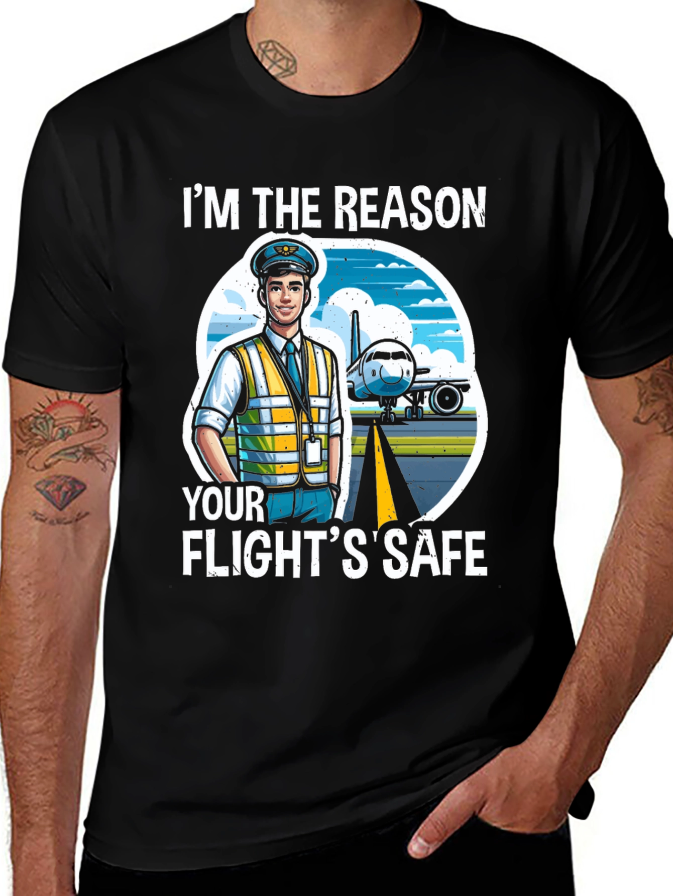 Variant 19 of Pilot T-Shirt - I'm The Reason Your Flight's Safe