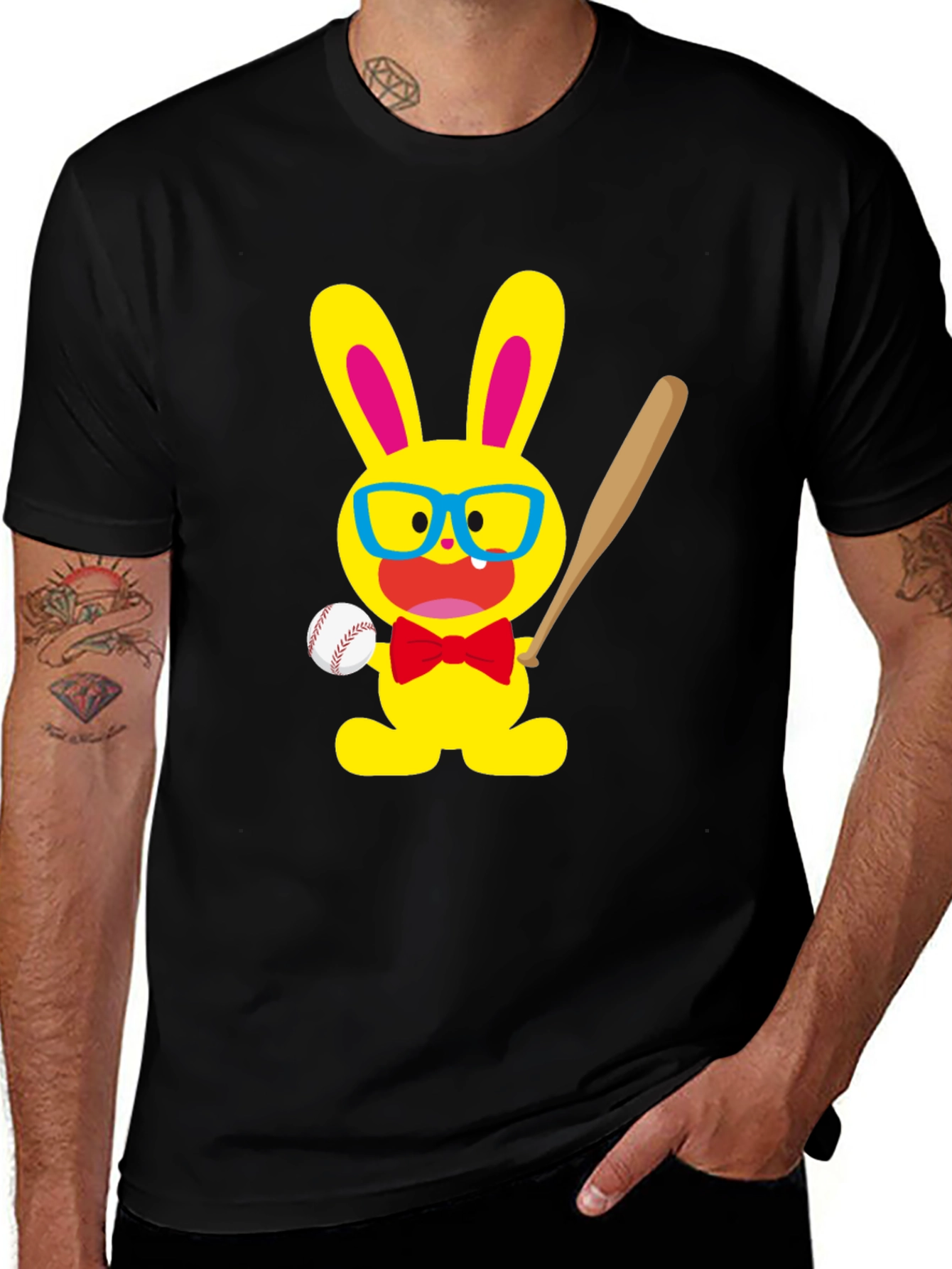 Variant 7 of Bunny Baseball T-Shirt - Cute Cartoon Graphic Tee