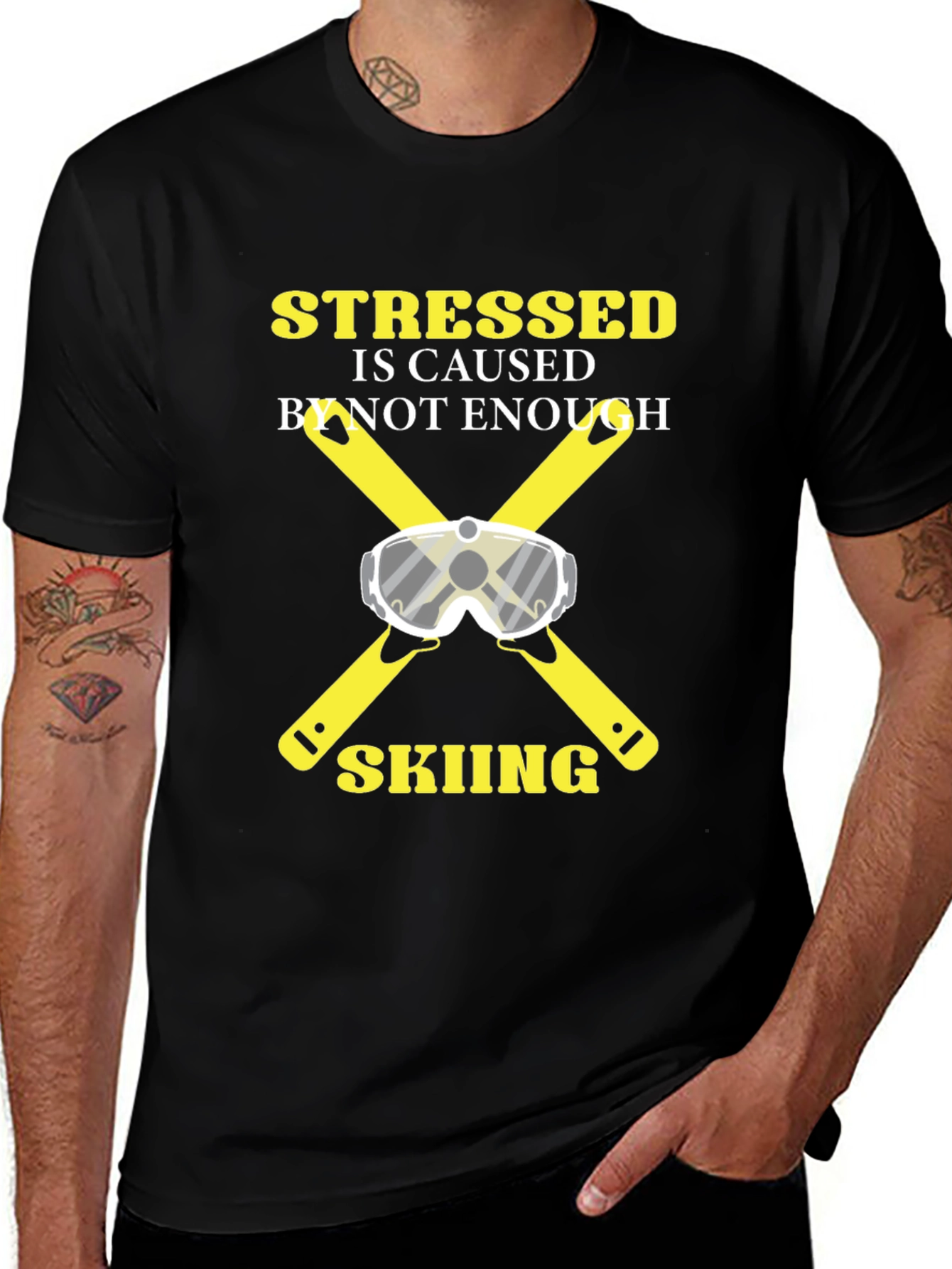 Variant 10 of Stressed Skiing T-Shirt Funny Ski Lover Gift
