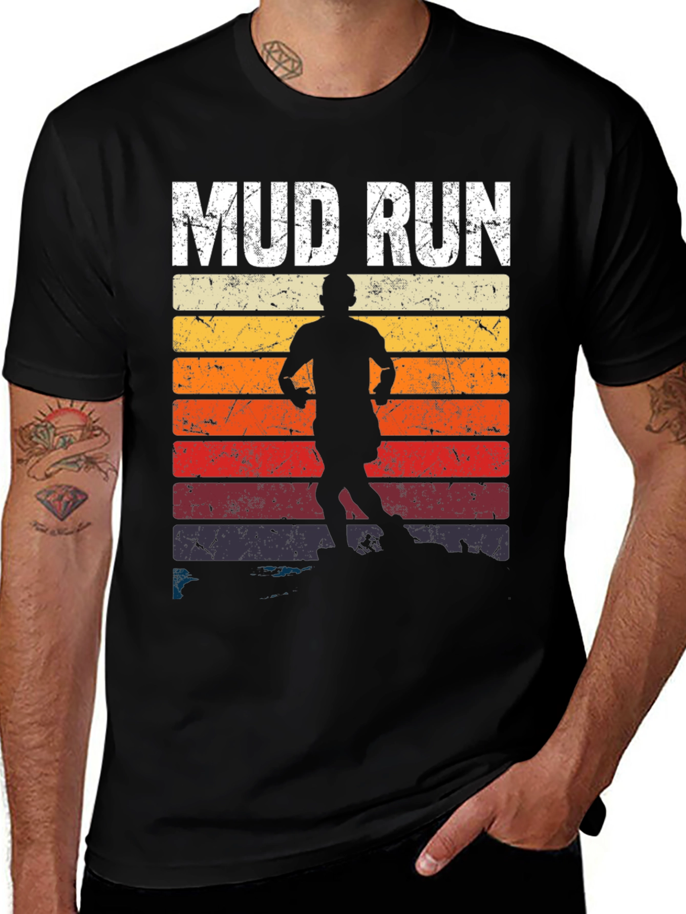 Variant 15 of Mud Run Retro Graphic T-Shirt - Men's