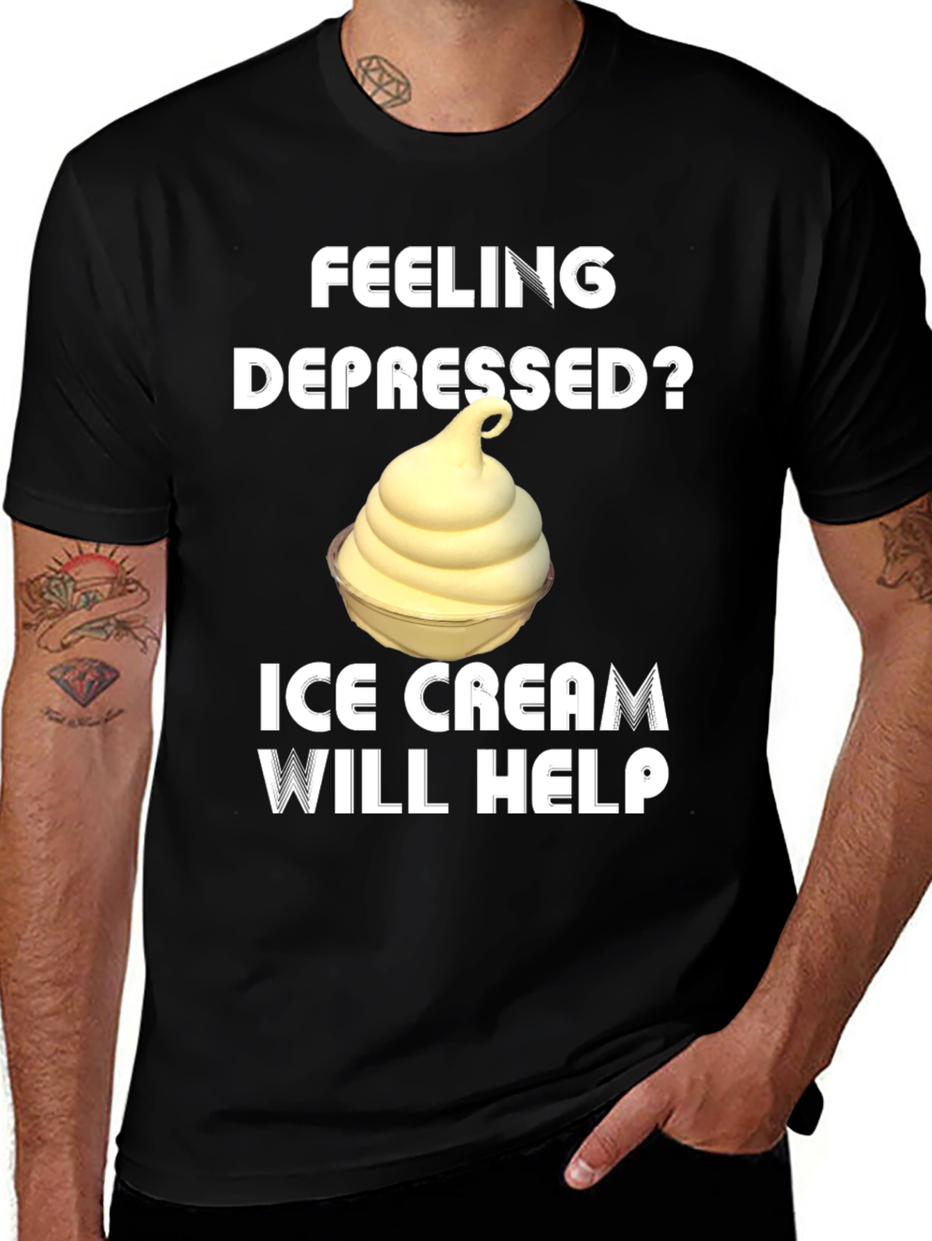 Variant 16 of Feeling Depressed? Ice Cream T-Shirt