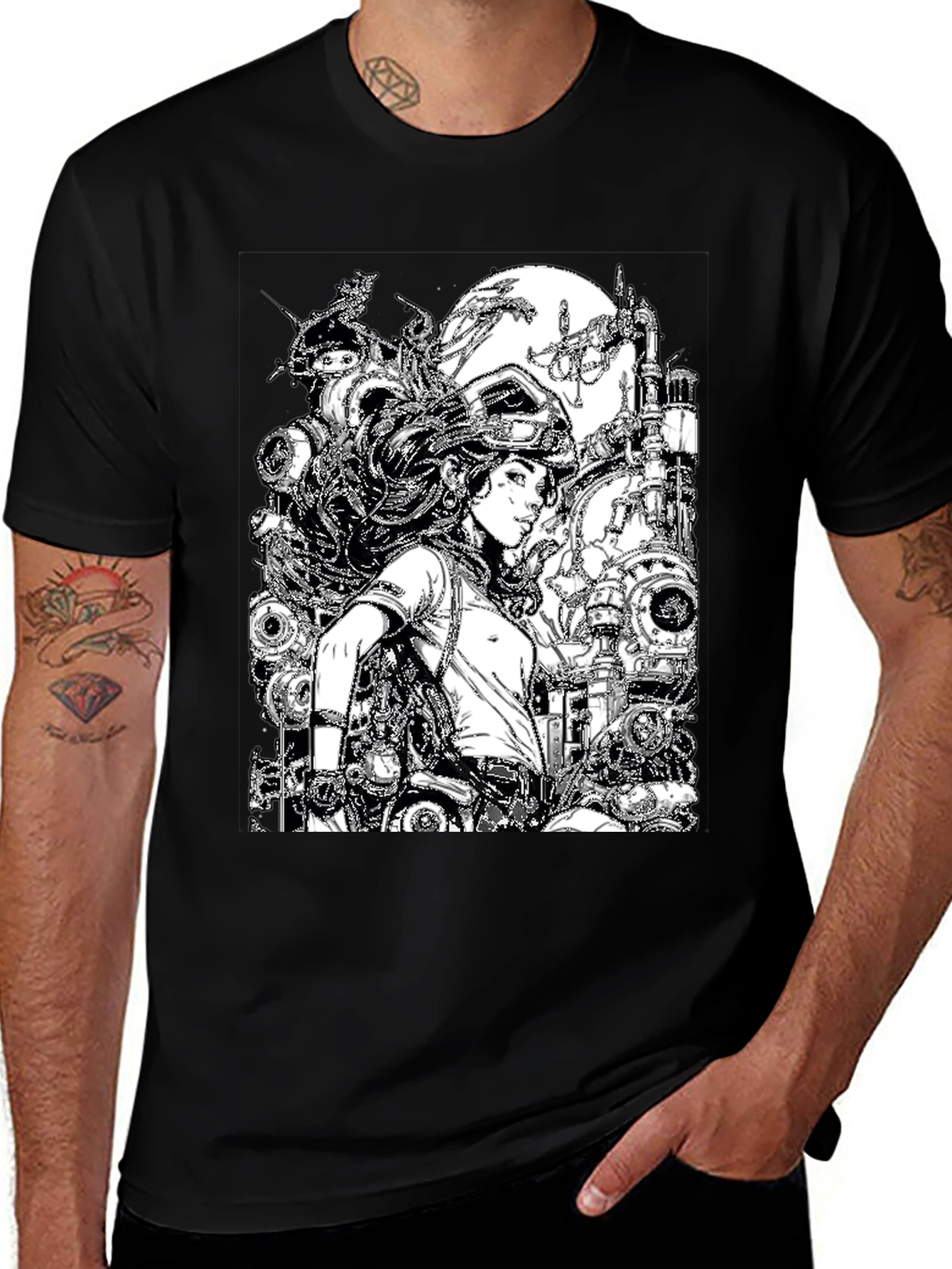 Variant 29 of Steampunk Girl Graphic T-Shirt - Unique Design