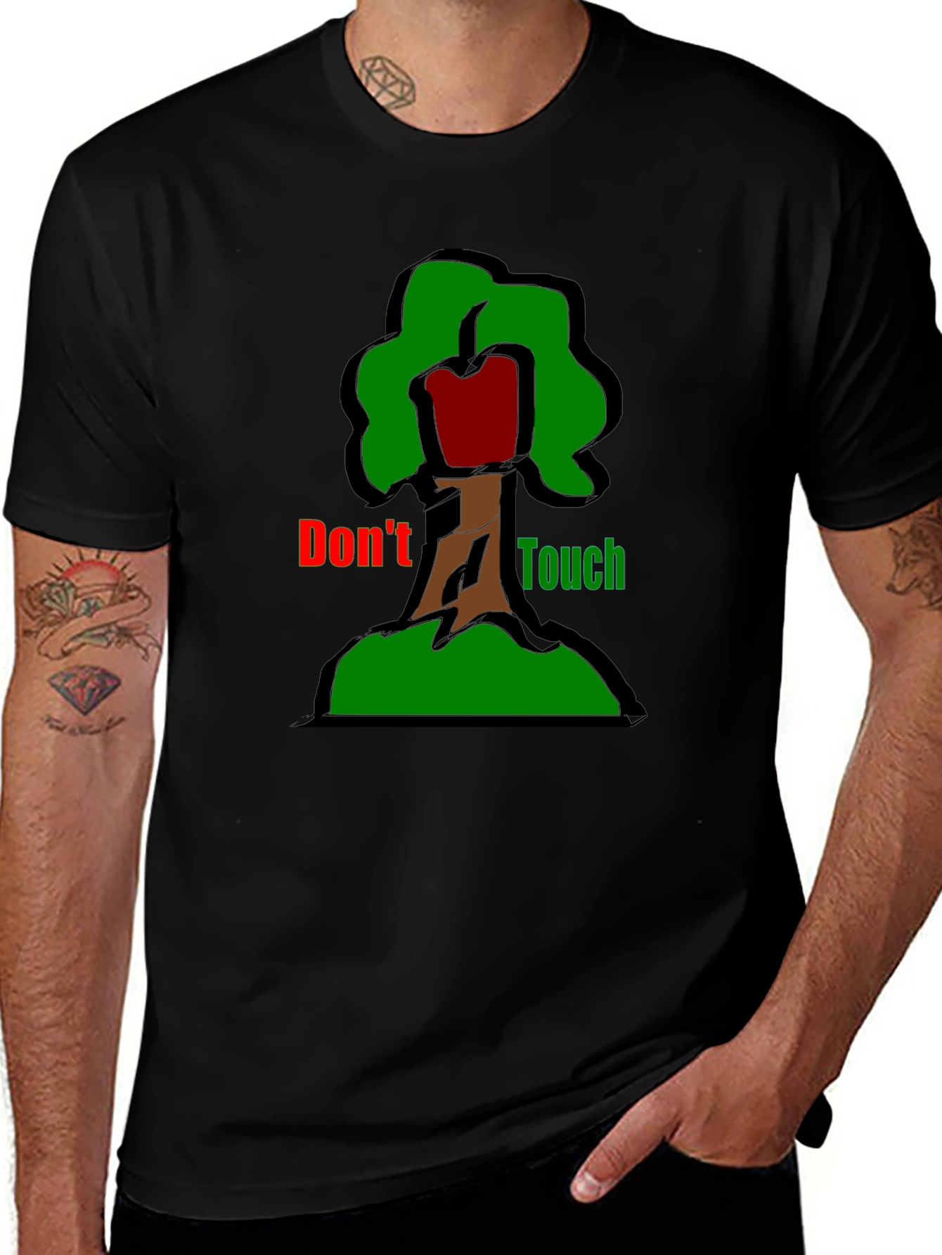Black Don't Touch T-Shirt - Graphic Tree Design main image