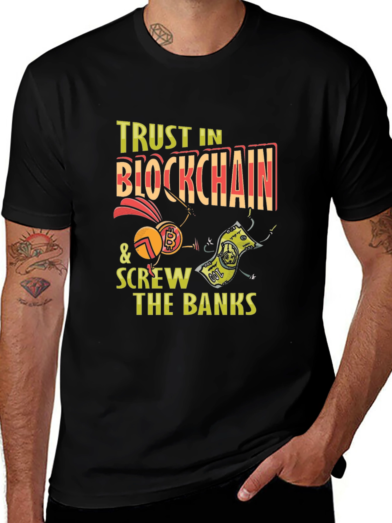 Variant 21 of Trust Blockchain Bitcoin Graphic Tee - Crypto T-Shirt