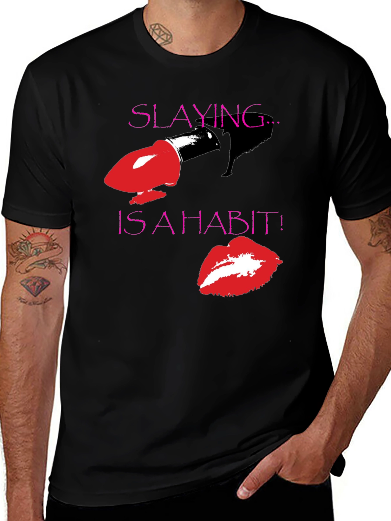 Variant 11 of Slaying is a Habit Black T-Shirt