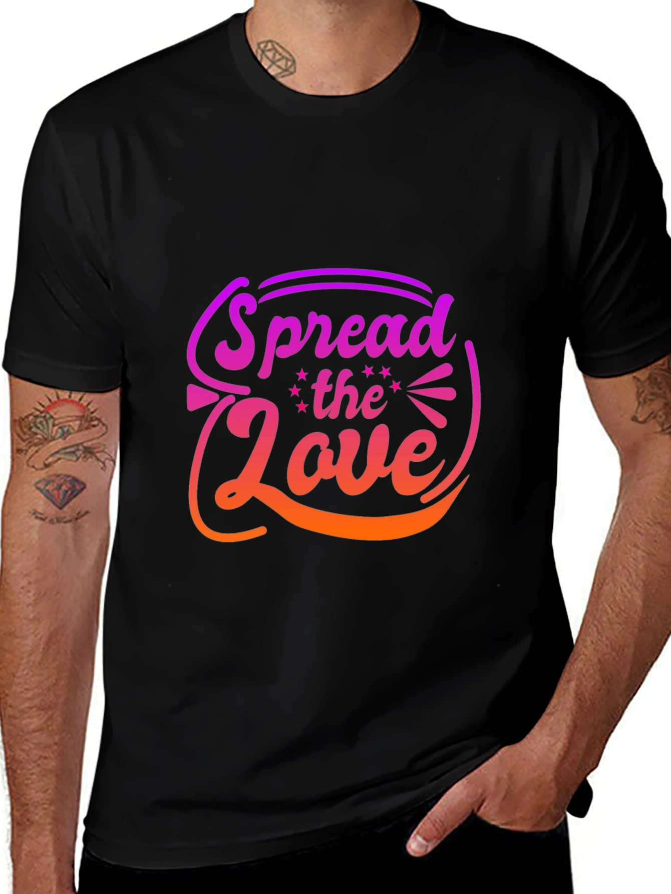 Variant 12 of Spread the Love Graphic Black Tee