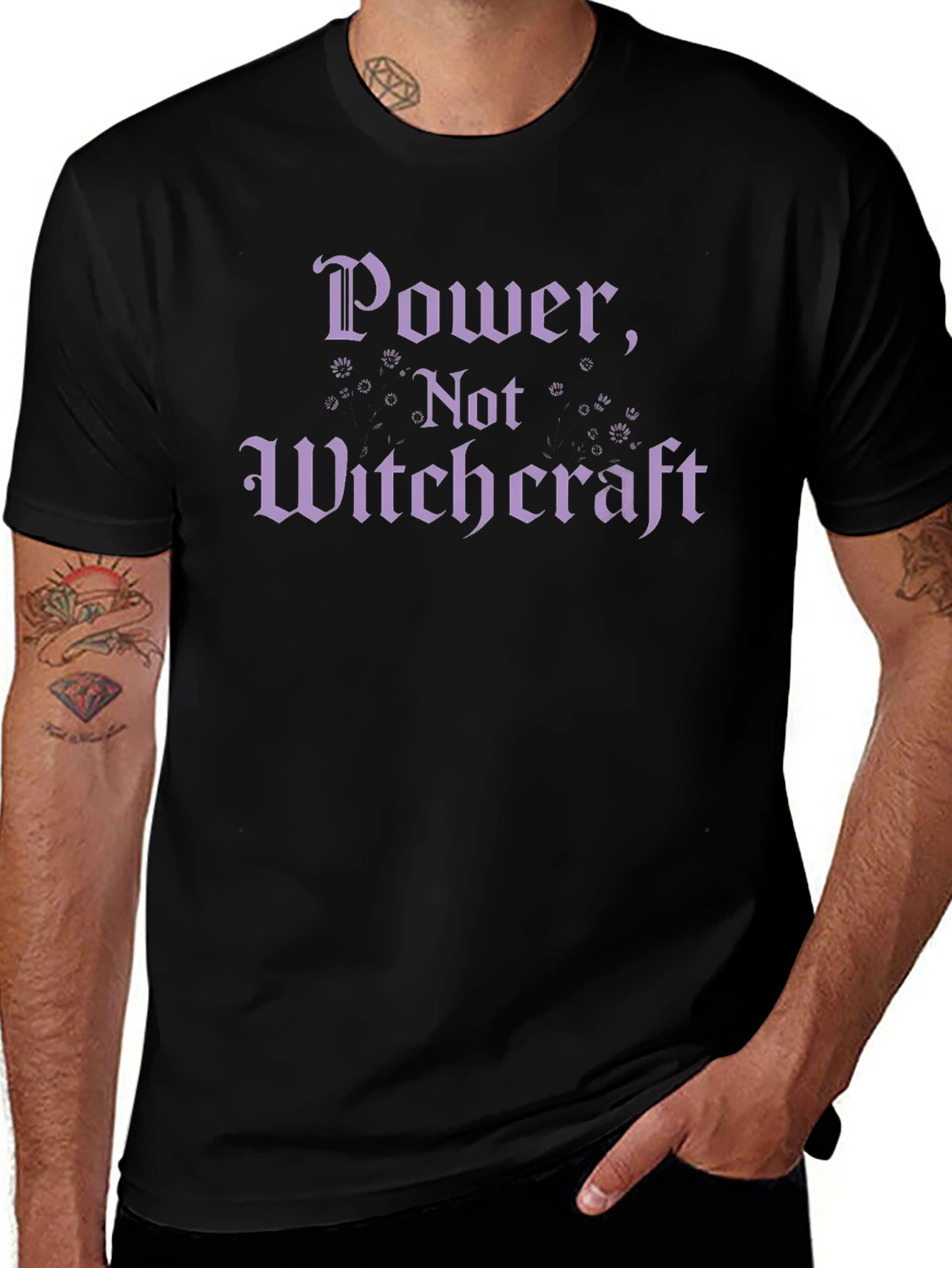 Variant 24 of Power, Not Witchcraft T-Shirt - Black Graphic Tee