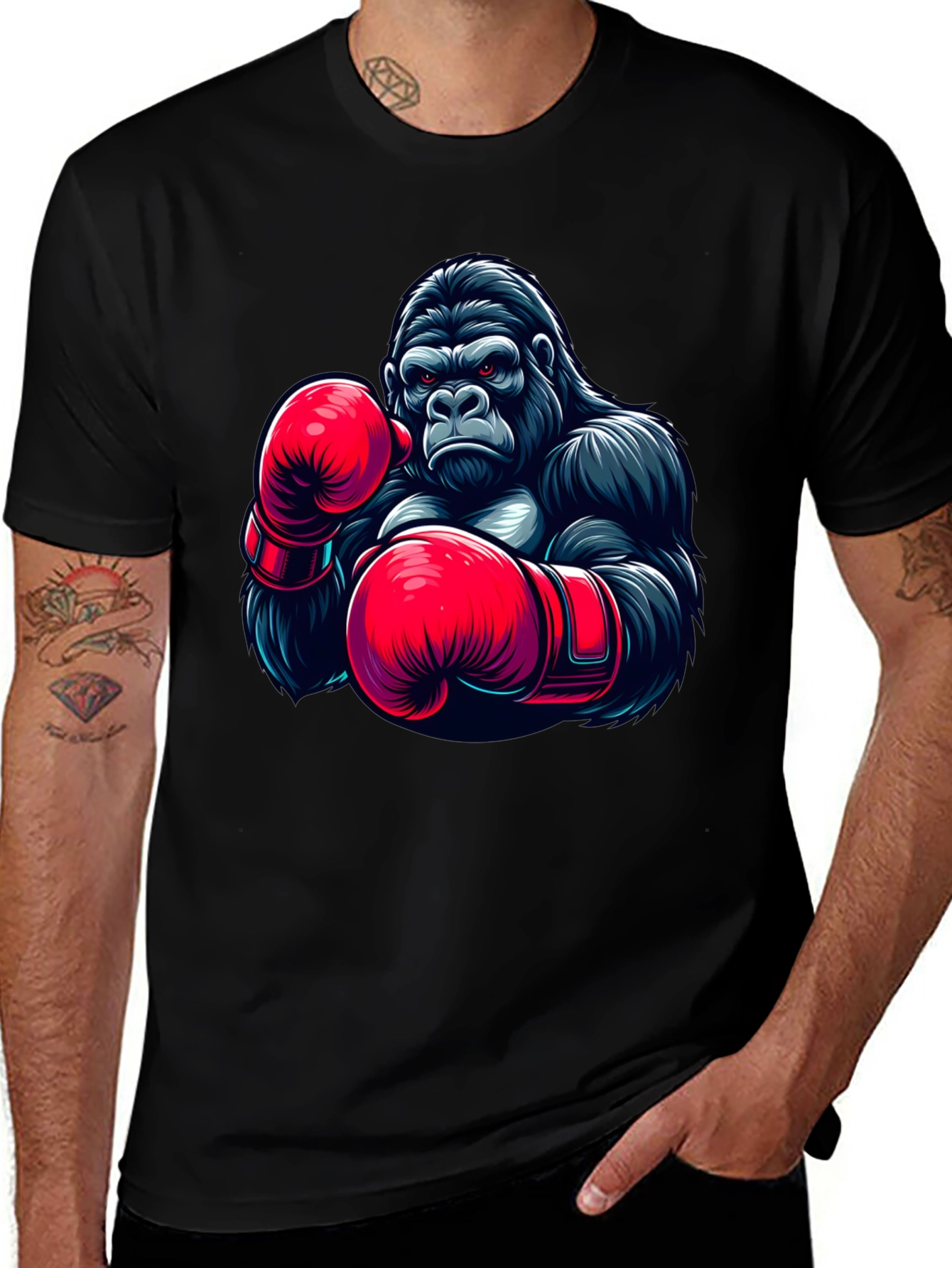 Variant 9 of Gorilla Boxer Graphic Tee - Black