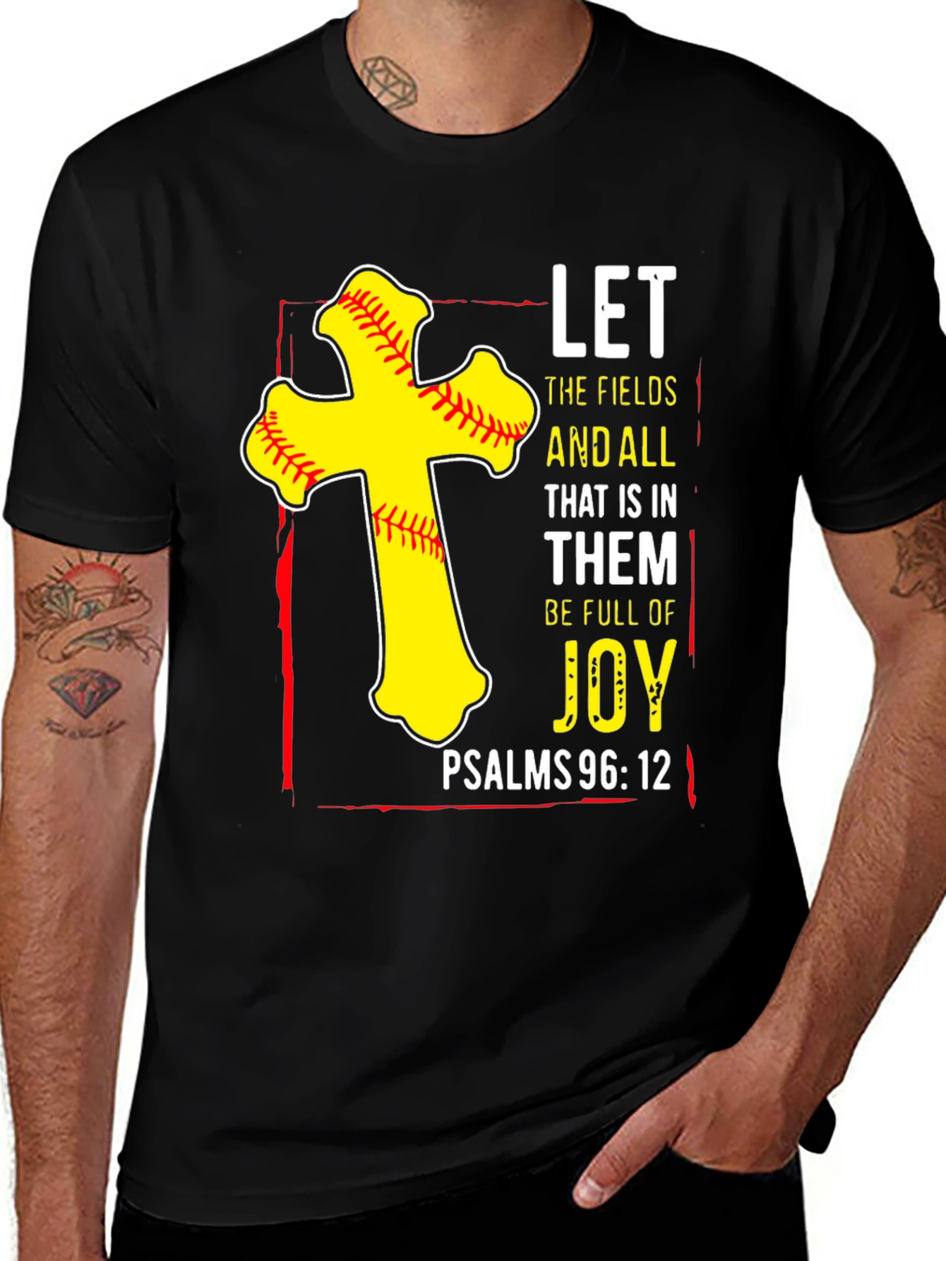 Variant 22 of Faith-Inspired Softball Cross T-Shirt