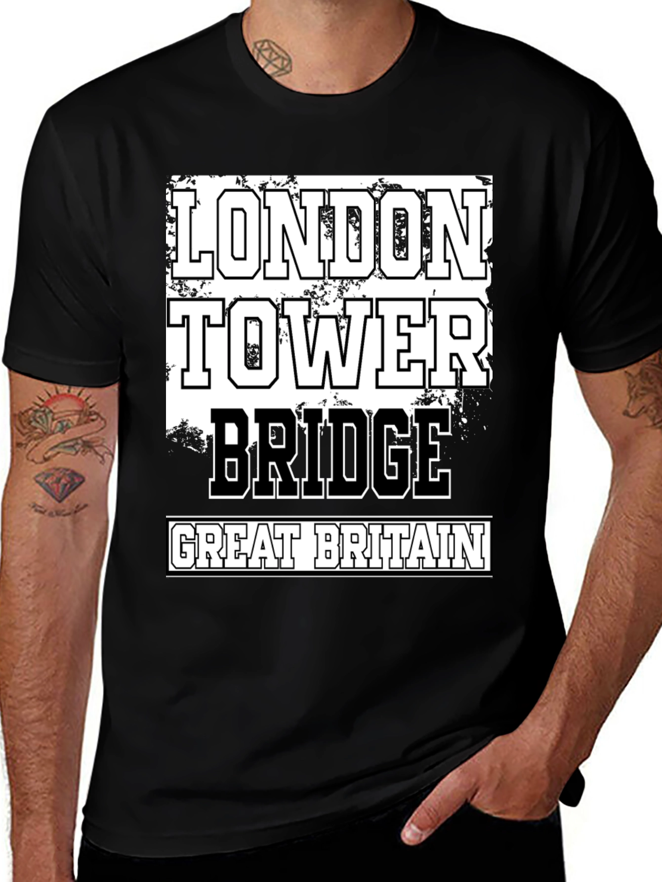 London Tower Bridge Graphic Tee - Great Britain Souvenir