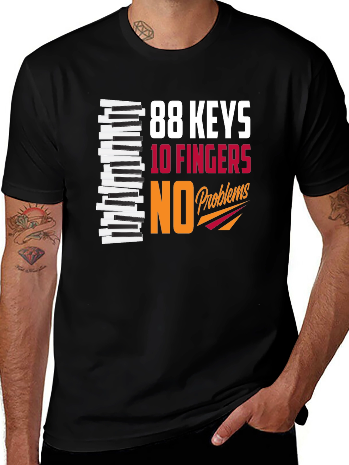 88 Keys 10 Fingers NO Problems Graphic T-Shirt