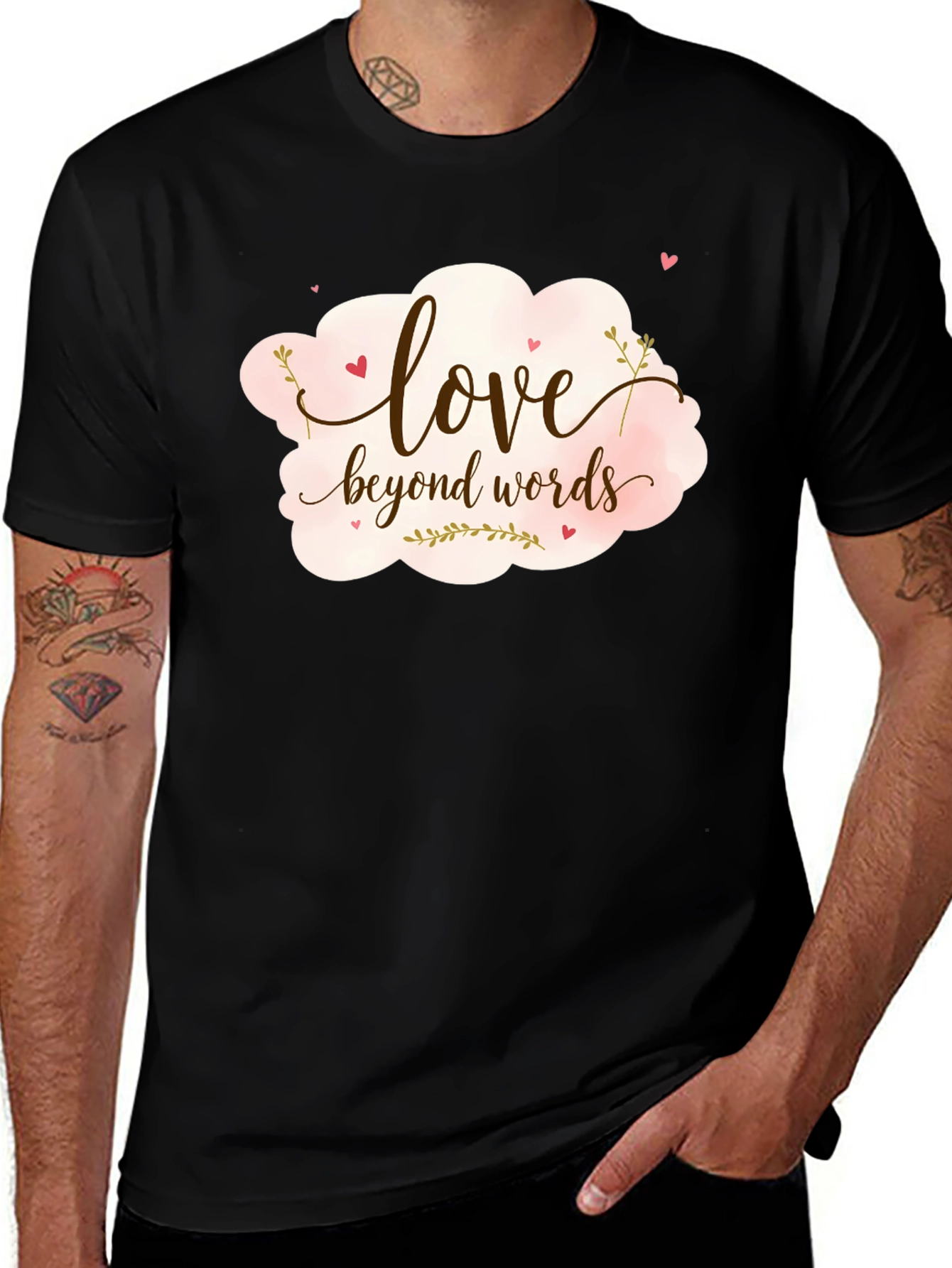 Variant 30 of Love Beyond Words Graphic Tee - Black