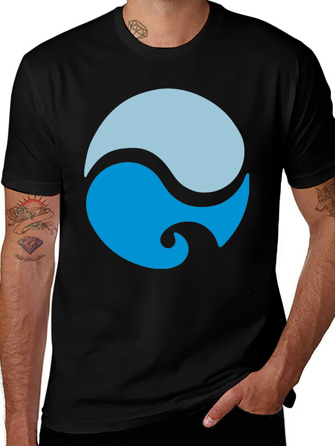 Variant 18 of Yin Yang Water Style Black Tee