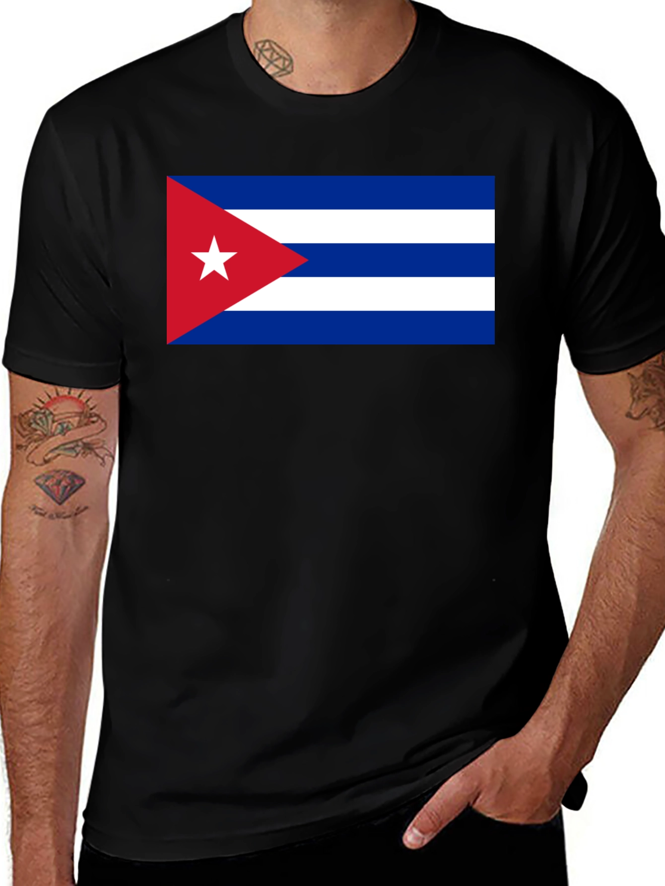 Cuba Flag Graphic T-Shirt - Black