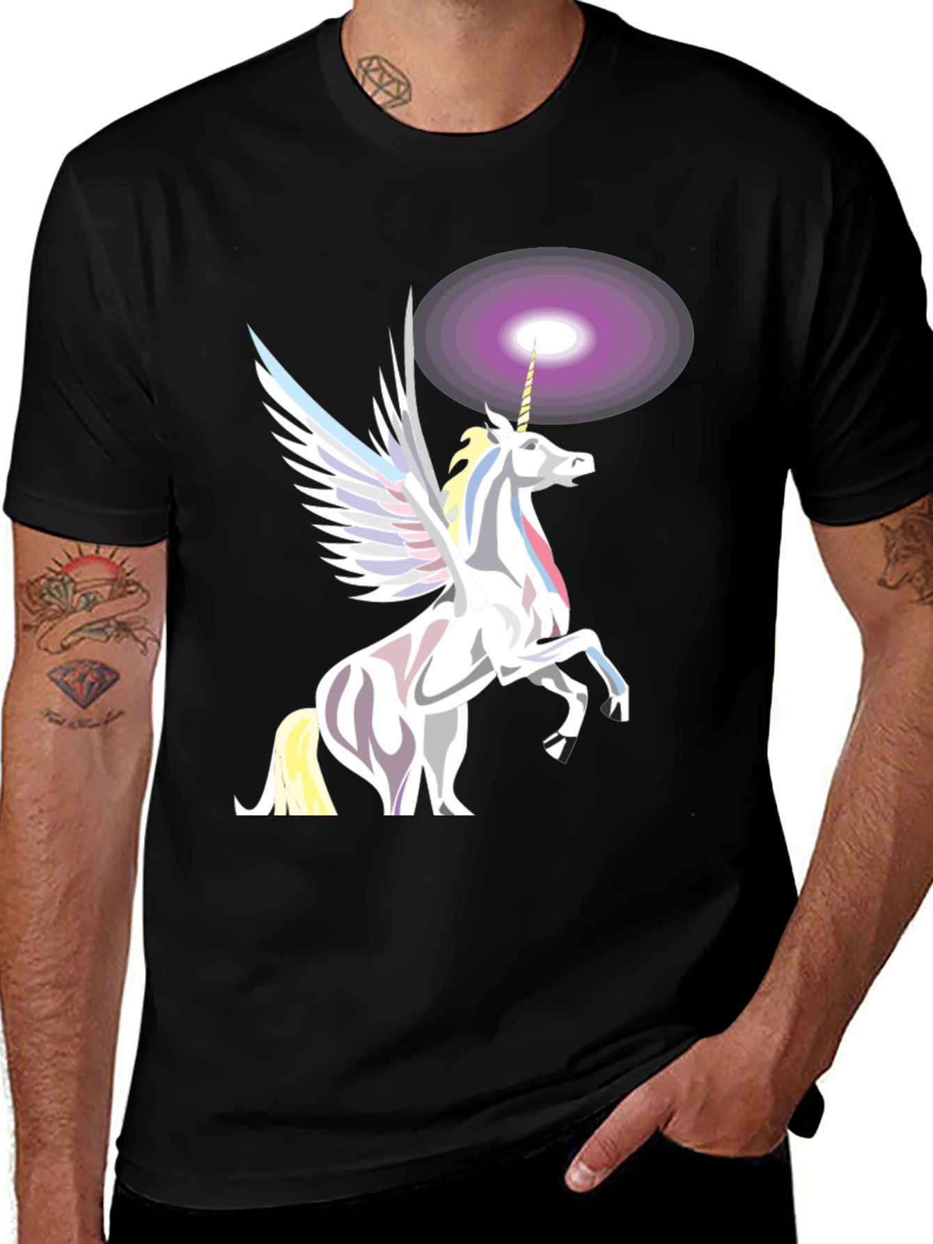 Variant 16 of Unicorn Pegasus Black T-Shirt