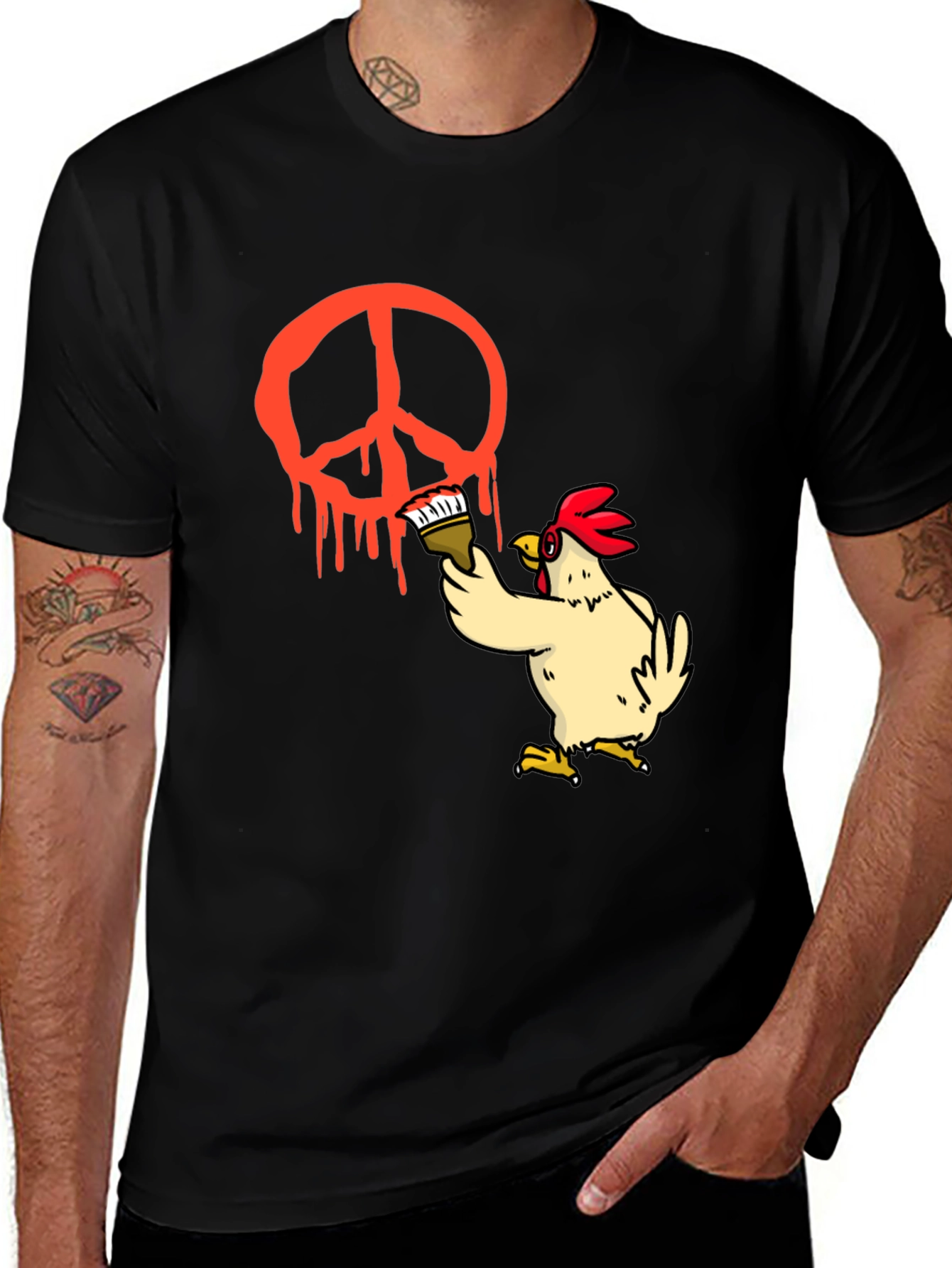 Variant 29 of Peace Chicken T-Shirt - Funny Graphic Tee