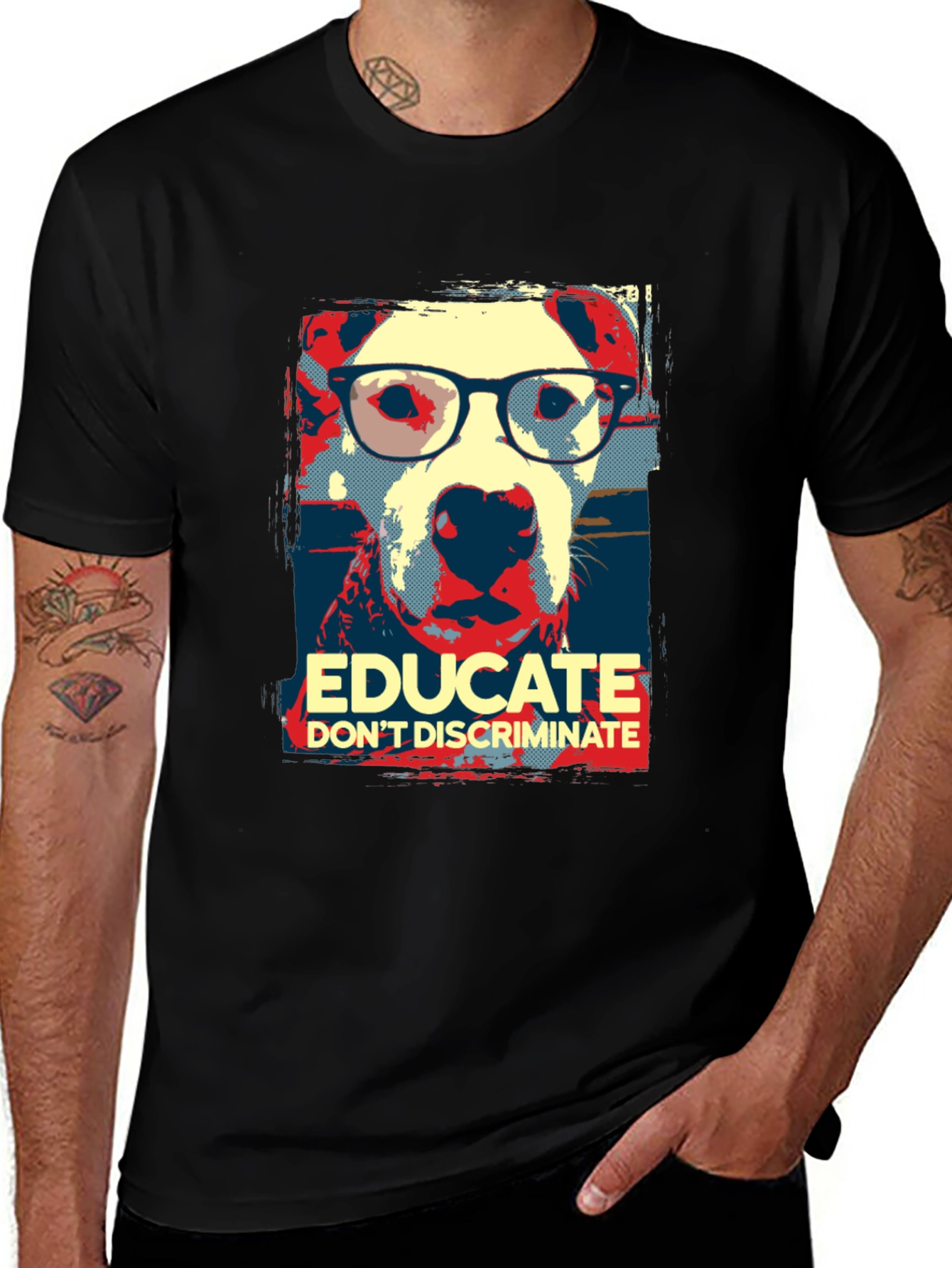 Variant 2 of Educate Dog Graphic T-Shirt - Unisex