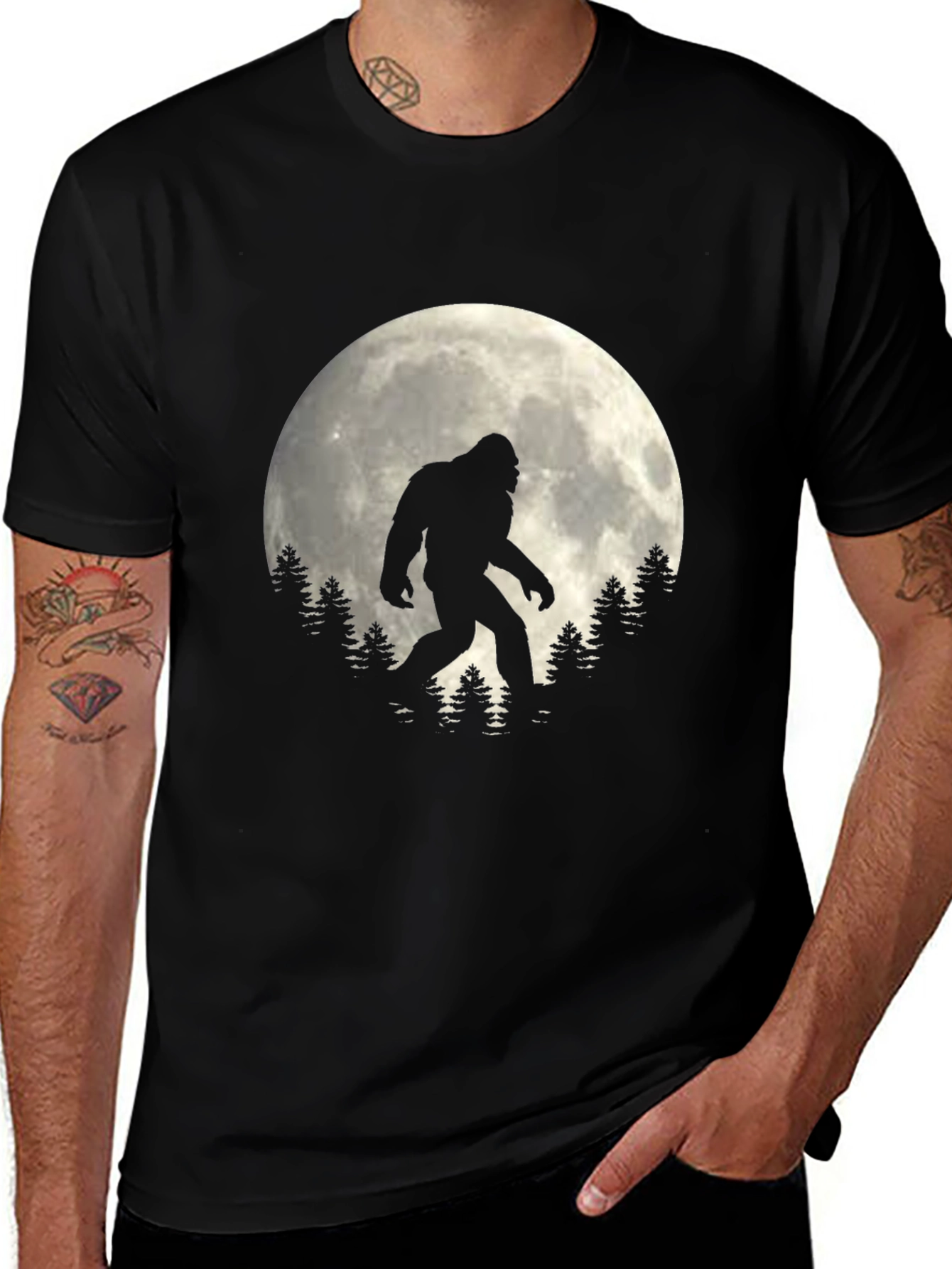 Variant 14 of Bigfoot Moon Silhouette Graphic Tee