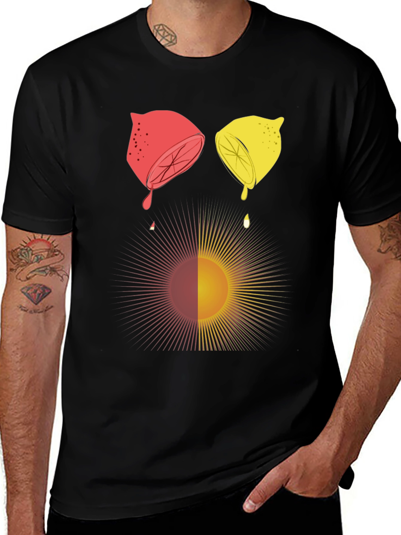 Variant 5 of Citrus Sun Graphic Tee - Unisex Black T-Shirt