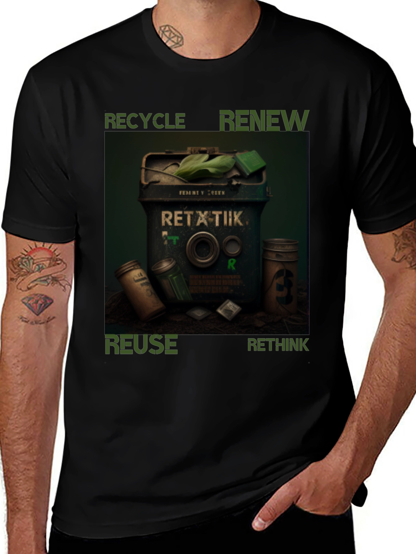 Variant 20 of Eco-Friendly T-Shirt - Recycle, Renew, Reuse, Rethink
