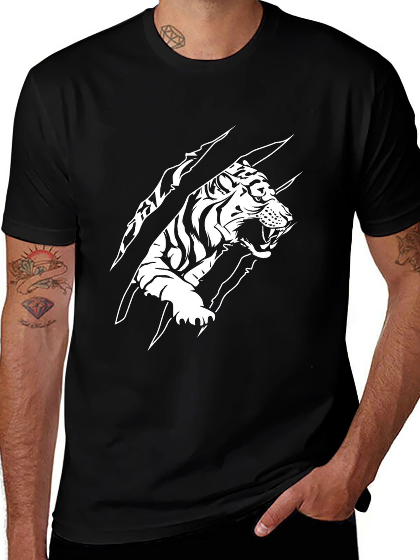 Variant 14 of Tiger Graphic Tee - Fierce Black T-Shirt