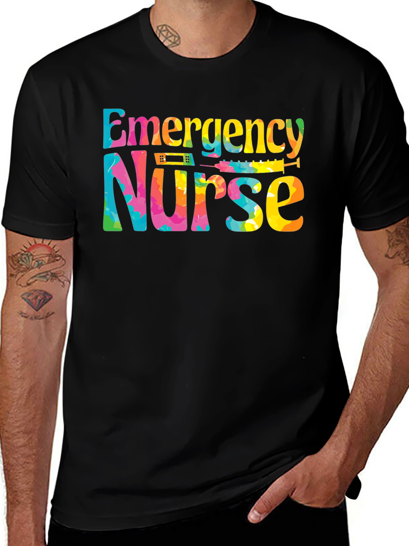 Emergency Nurse T-Shirt - Tie Dye Design