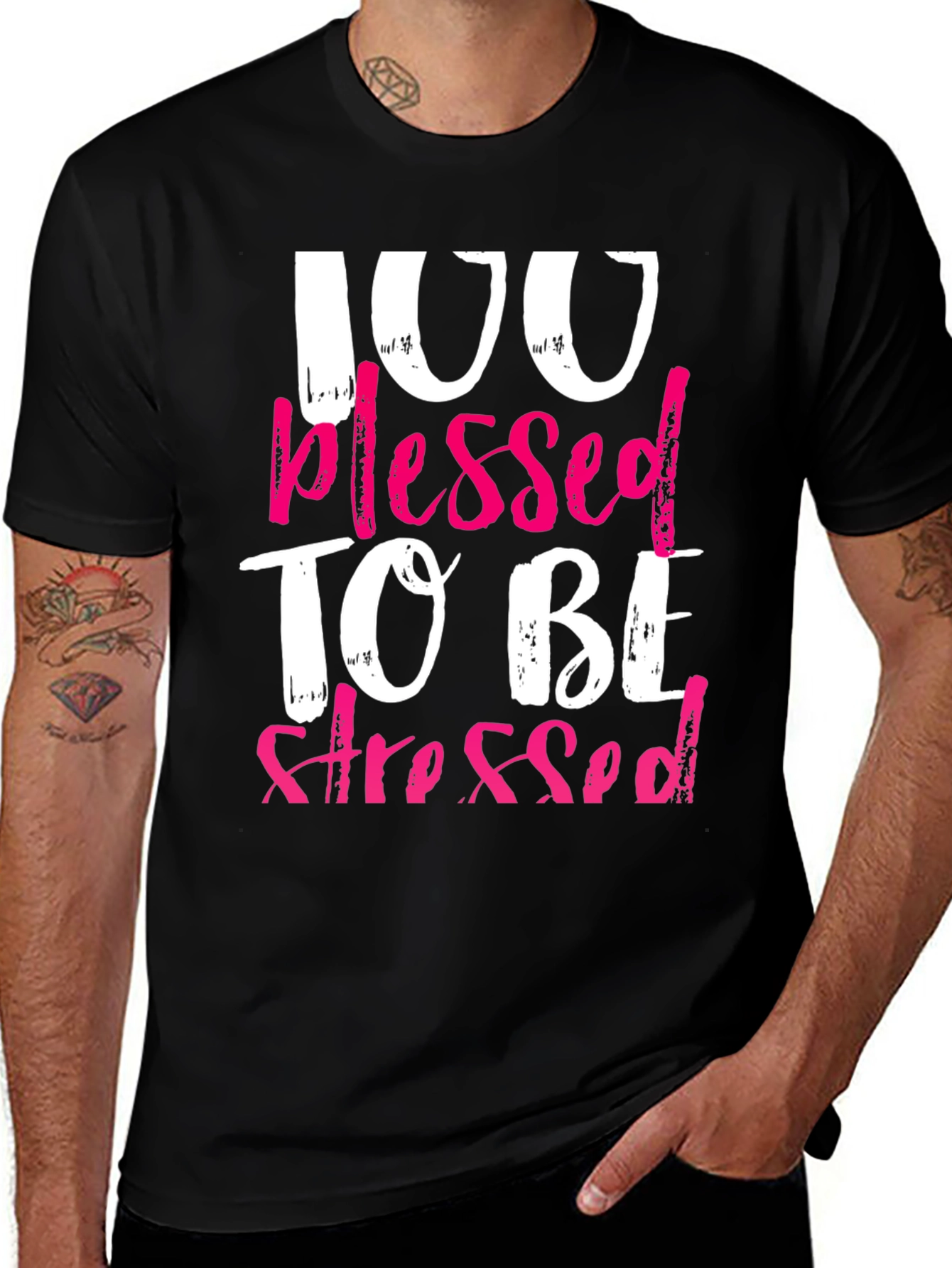 Variant 19 of 100 Blessed To Be Stressed Graphic T-Shirt