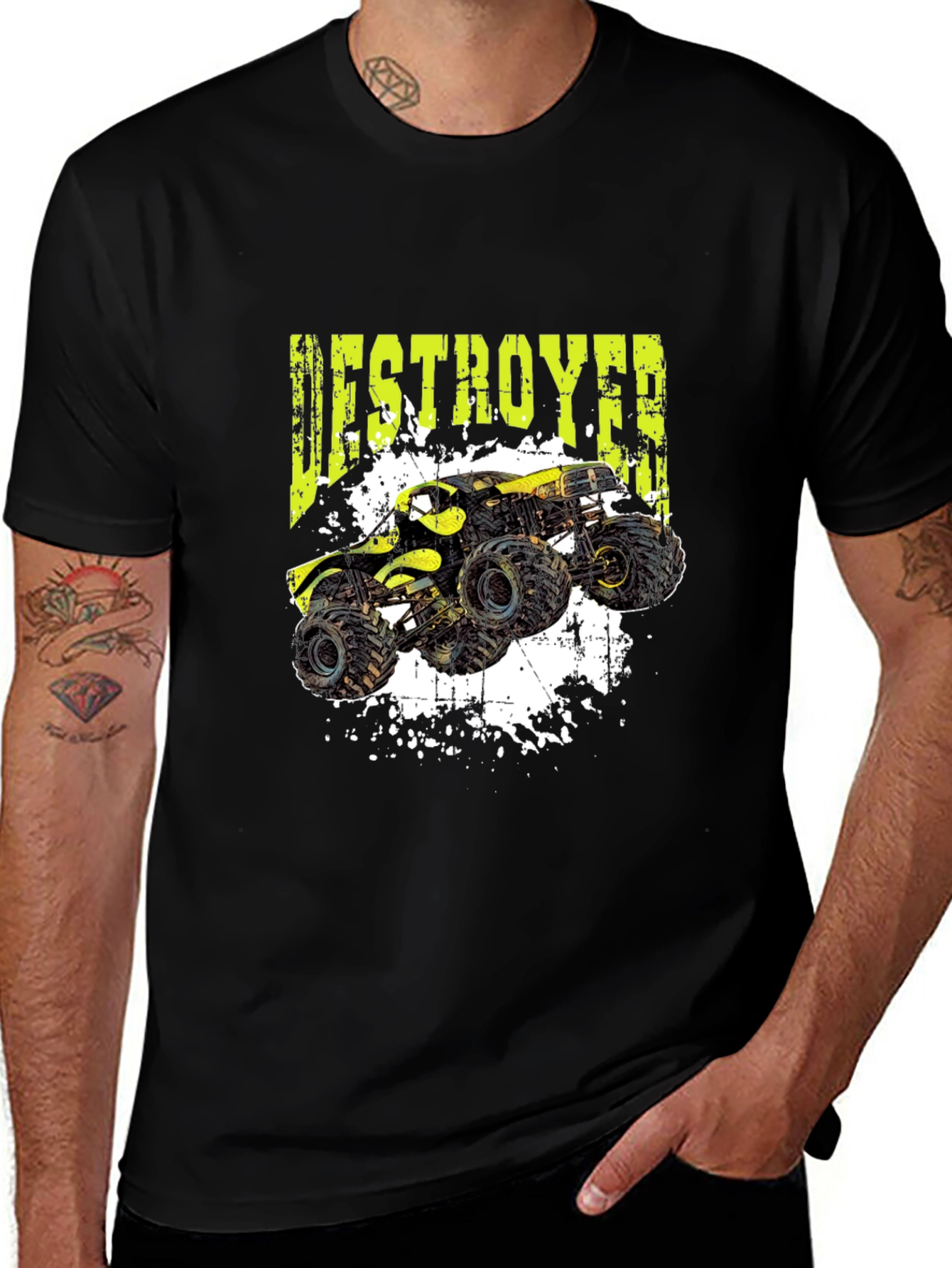 Variant 29 of Monster Truck Destroyer Graphic T-Shirt - Black